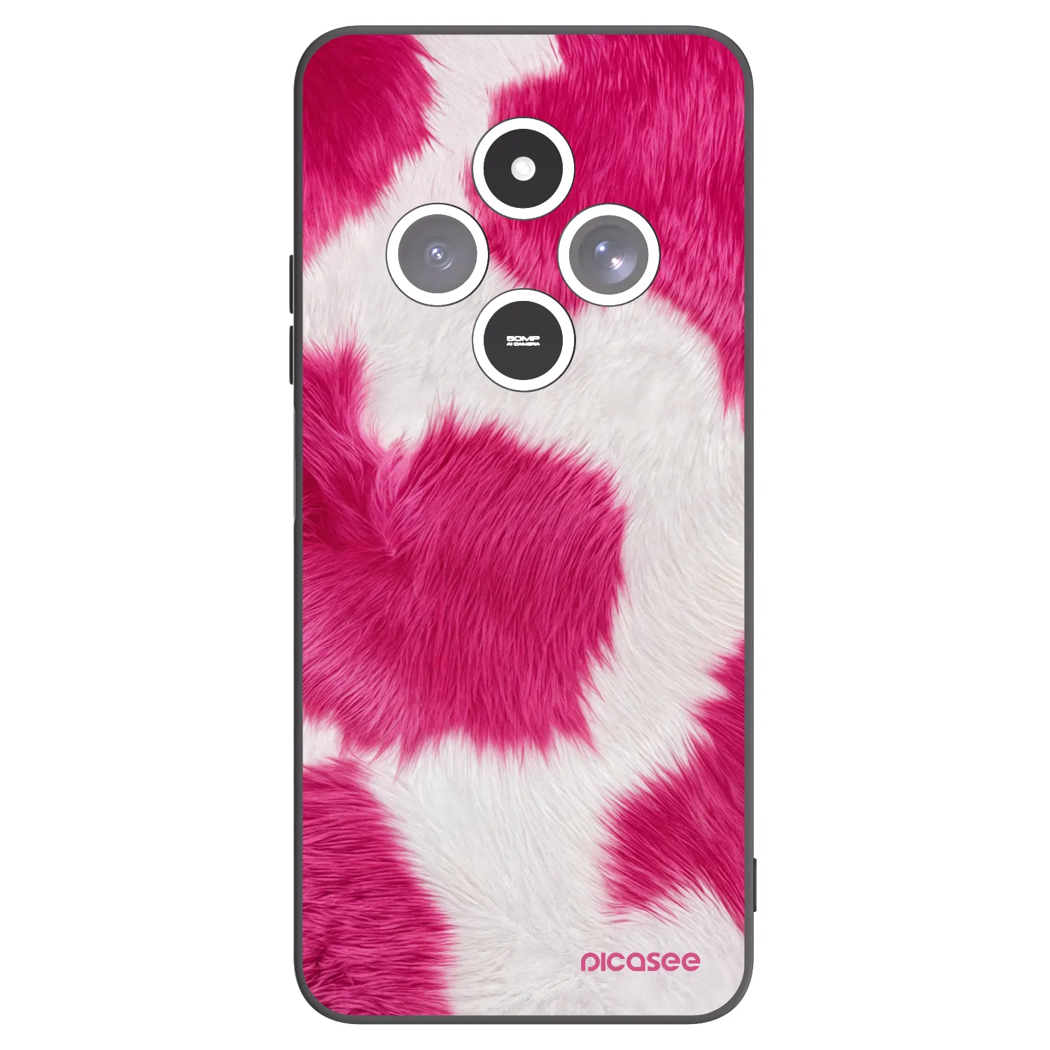 Picasee Μαύρη θήκη σιλικόνης για Xiaomi Redmi 14C - Pink Moo