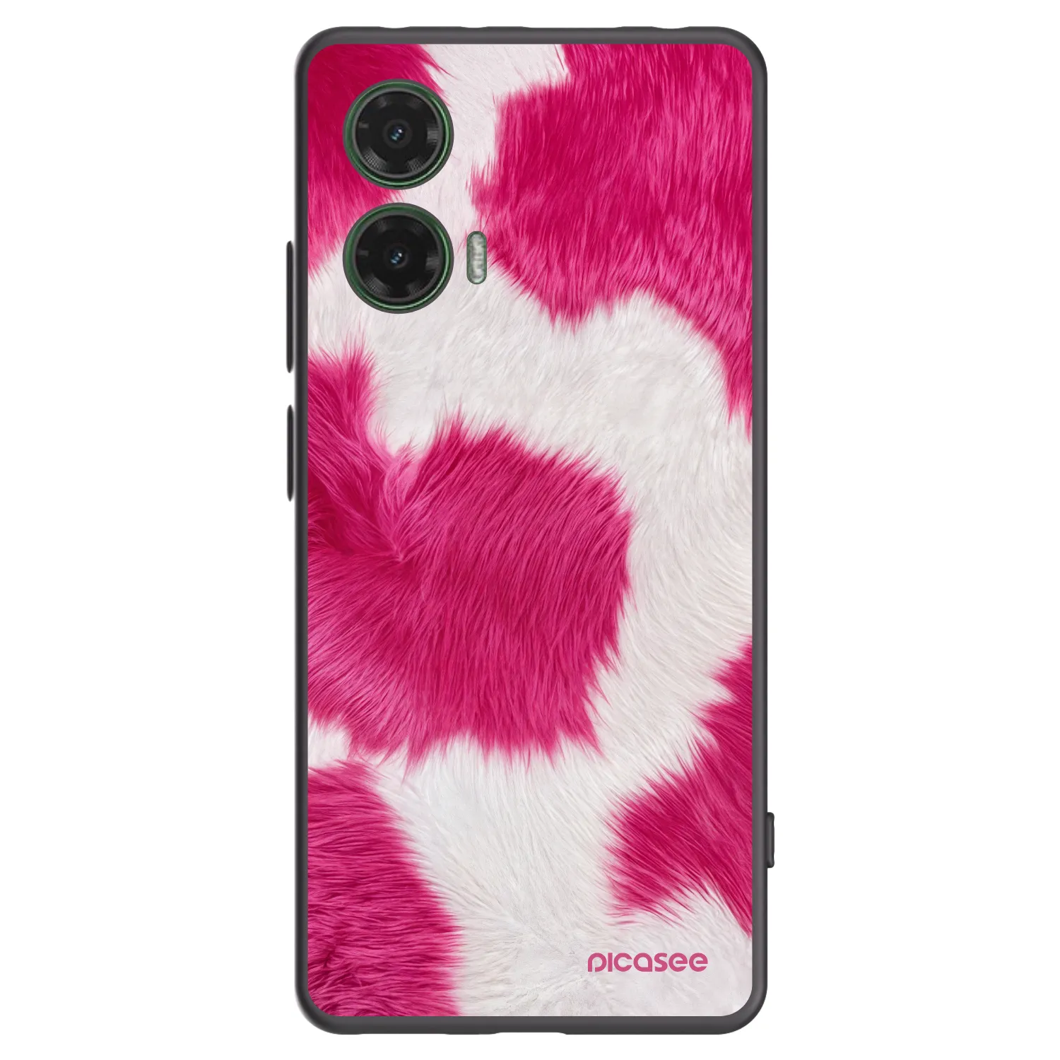 Picasee Μαύρη θήκη σιλικόνης για Motorola Moto G35 5G - Pink Moo