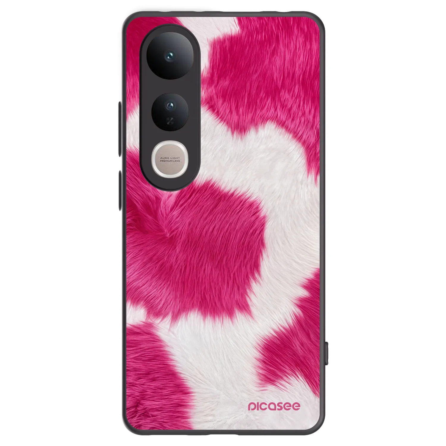 Picasee Μαύρη θήκη σιλικόνης για Vivo V50 Lite 5G - Pink Moo