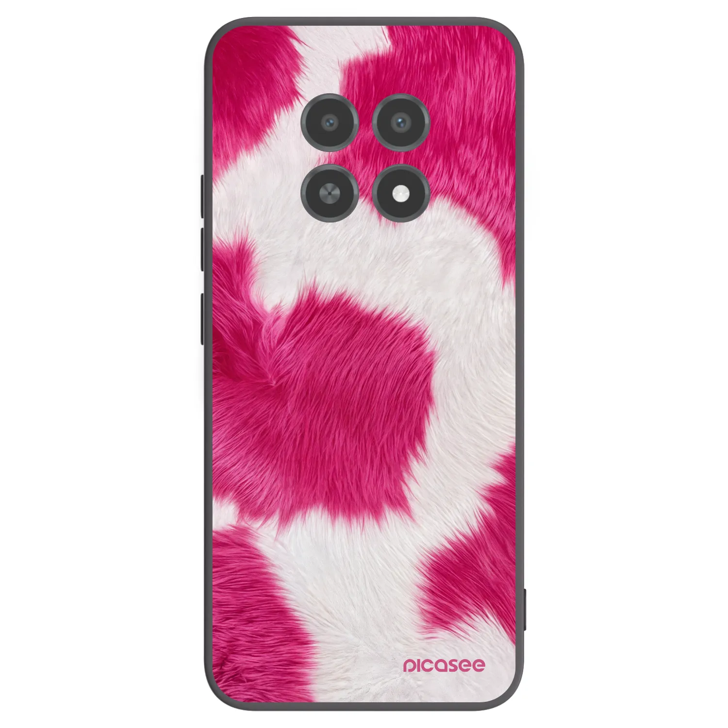 Picasee Μαύρη θήκη σιλικόνης για Realme 12X - Pink Moo
