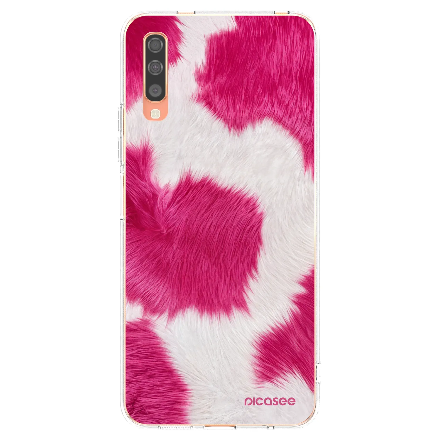 Picasee διαφανής θήκη σιλικόνης Samsung Galaxy A70 A705F - Pink Moo