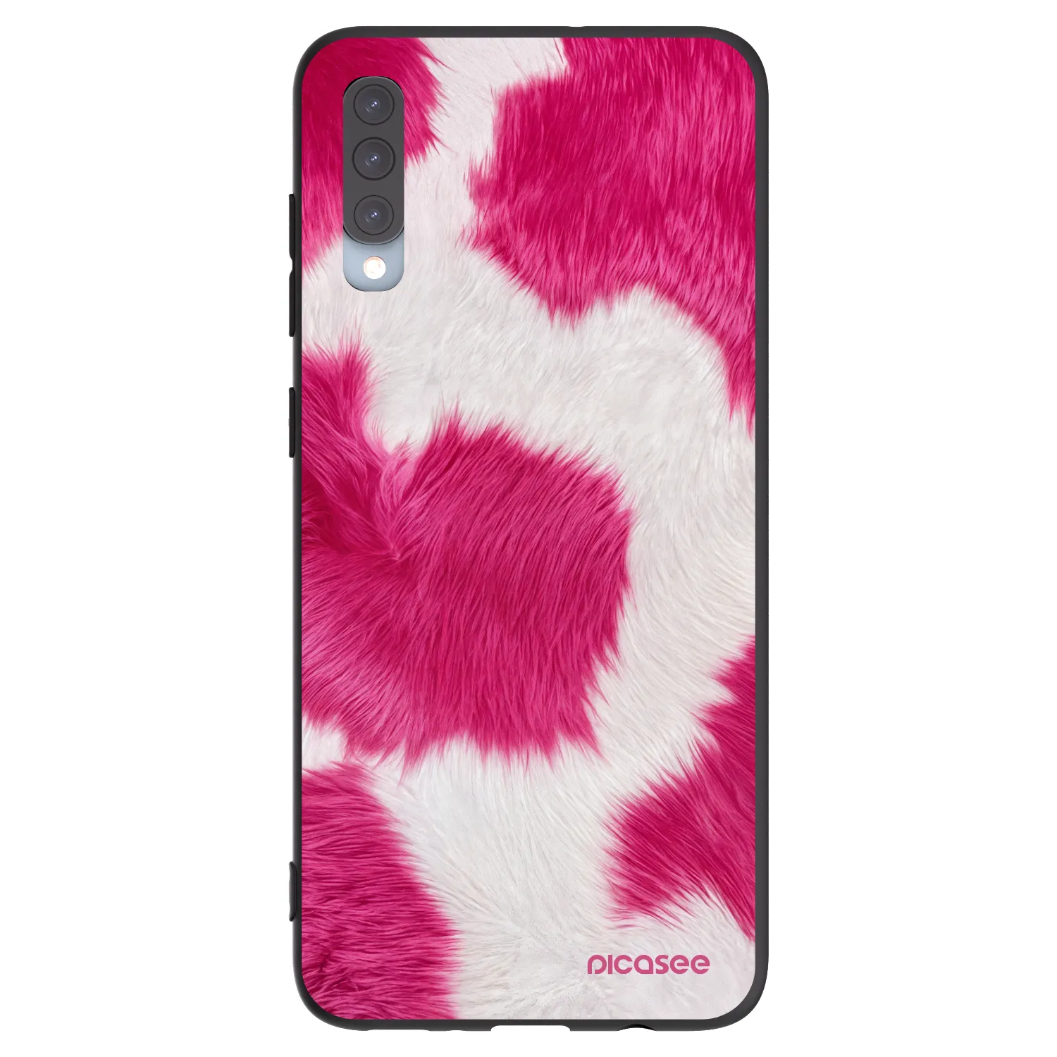 Picasee Μαύρη θήκη σιλικόνης για Samsung Galaxy A70 A705F - Pink Moo