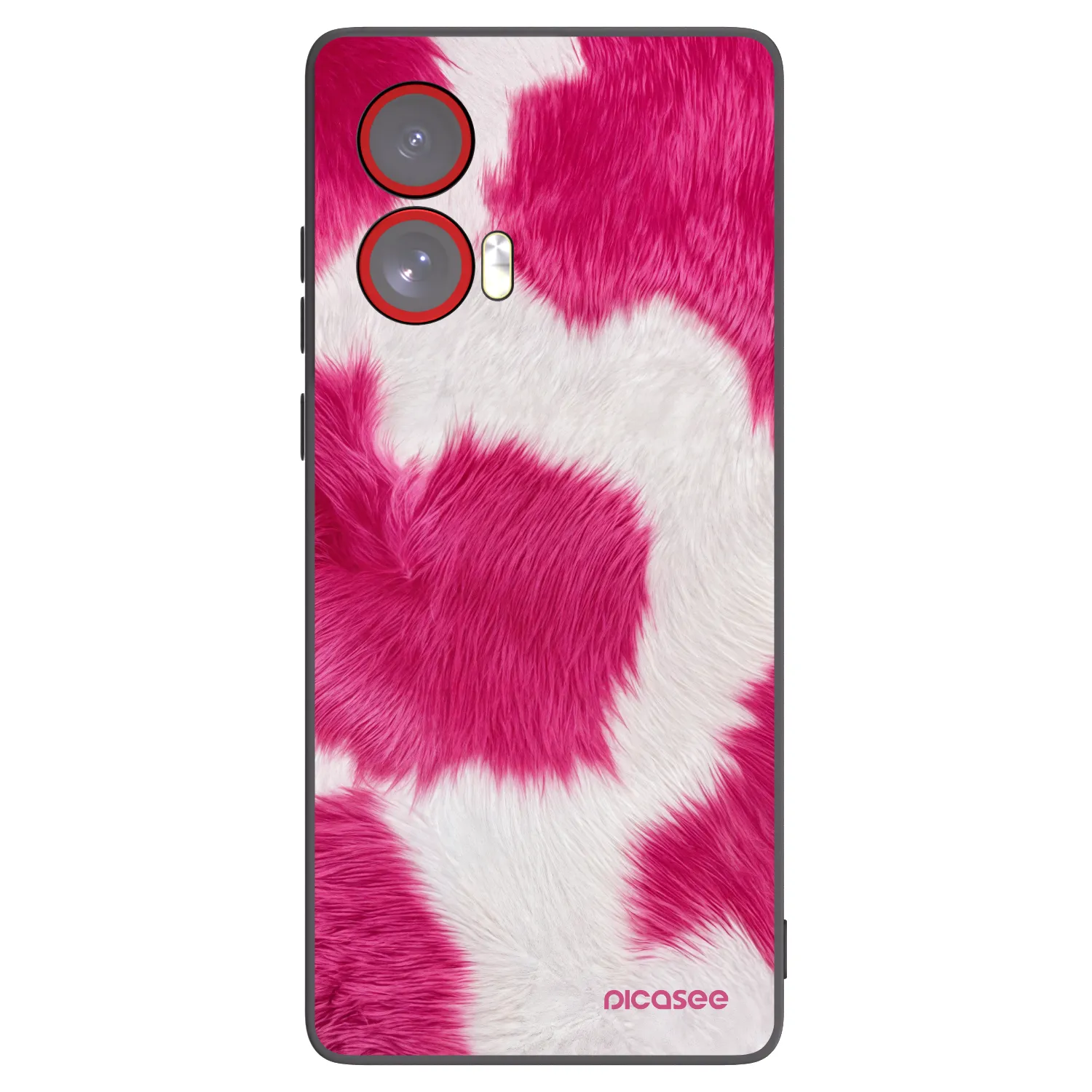 Picasee Μαύρη θήκη σιλικόνης για Motorola Edge 50 Fusion - Pink Moo