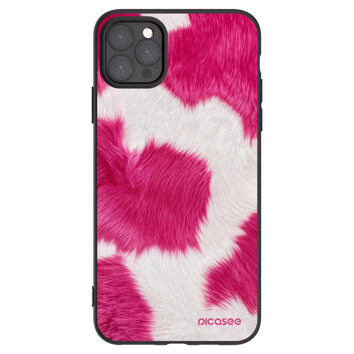 Picasee Μαύρη θήκη σιλικόνης για Apple iPhone 11 Pro Max - Pink Moo