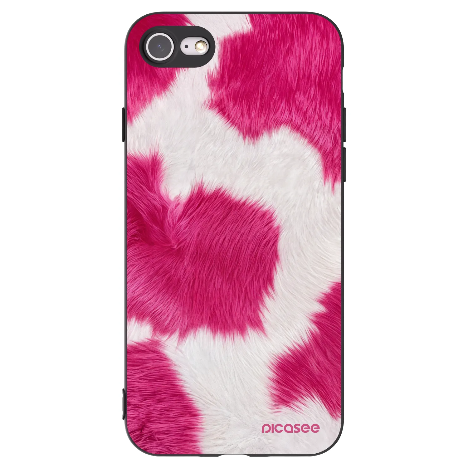 Picasee Μαύρη θήκη σιλικόνης για Apple iPhone SE 2020 - Pink Moo