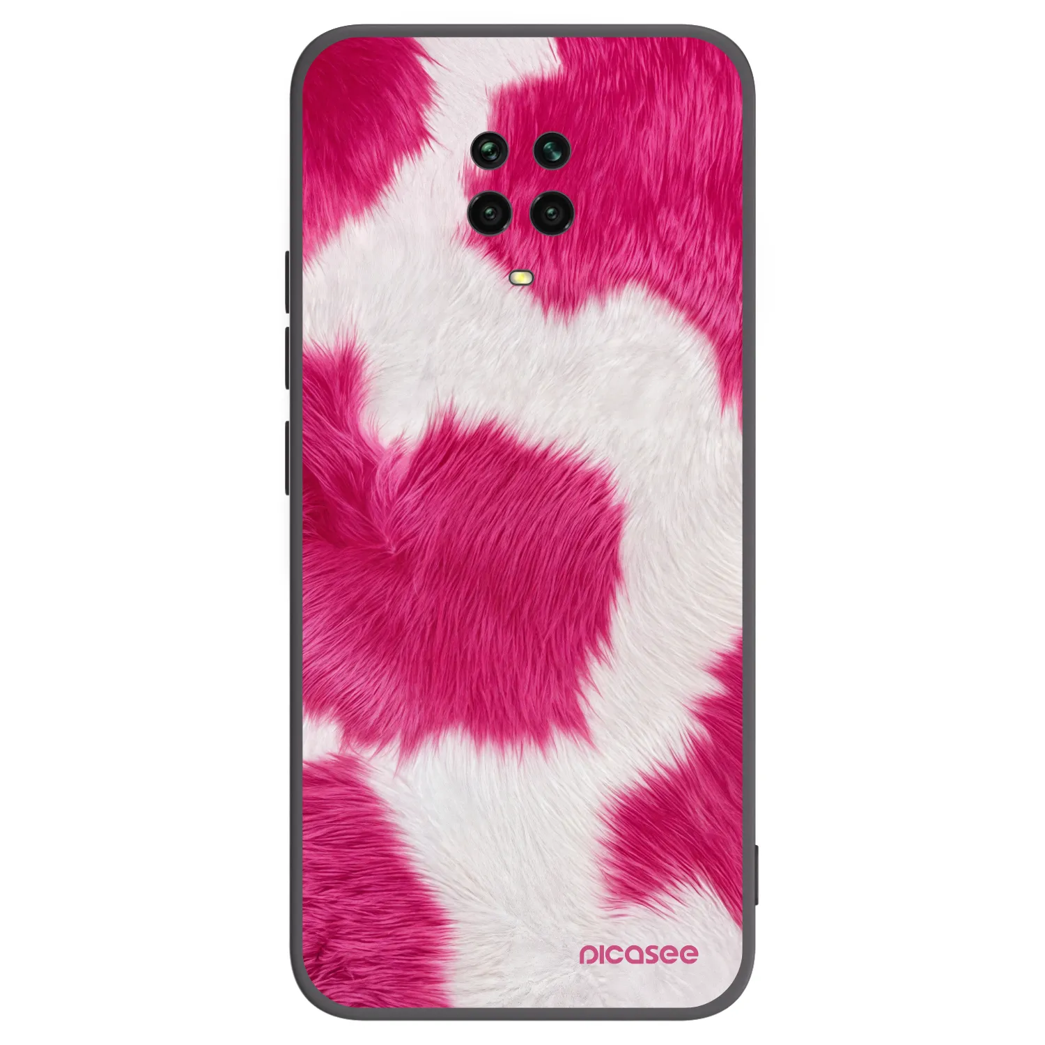 Picasee Μαύρη θήκη σιλικόνης για Xiaomi Redmi Note 9S - Pink Moo