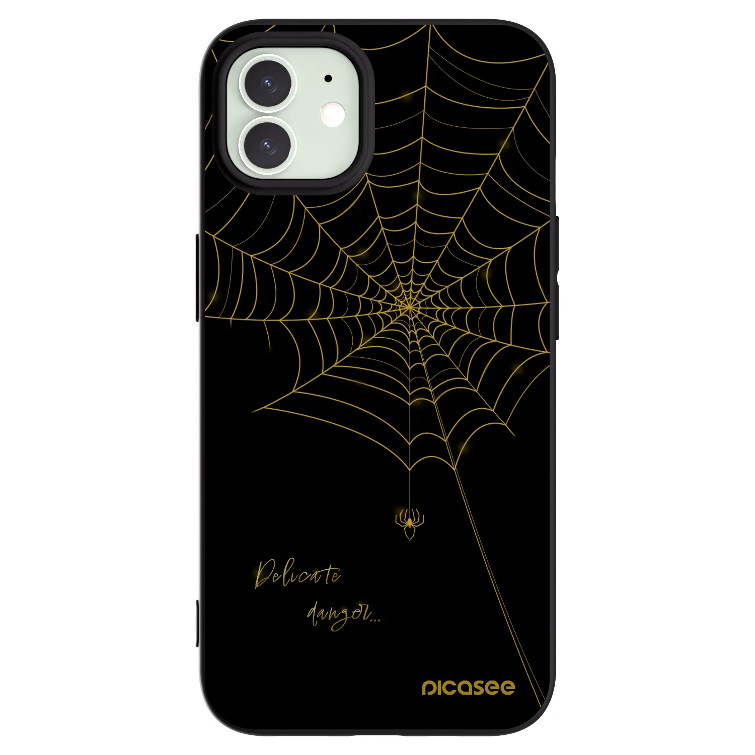 Picasee Μαύρη θήκη σιλικόνης για Apple iPhone 12 - Delicate danger