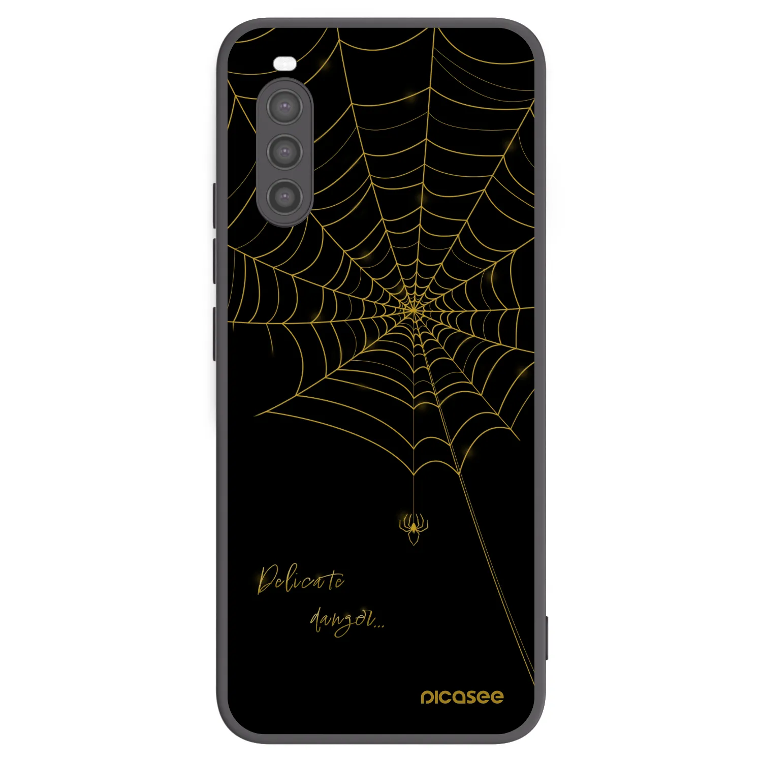 Picasee Μαύρη θήκη σιλικόνης για Sony Xperia 10 II - Delicate danger