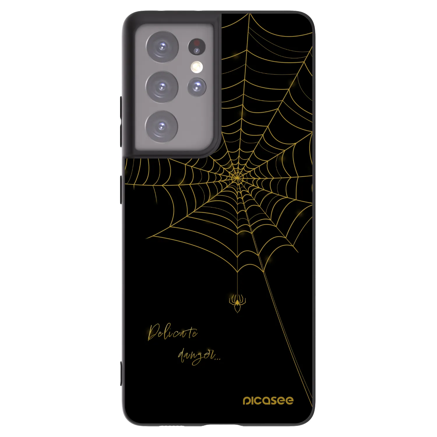 Picasee Μαύρη θήκη σιλικόνης για Samsung Galaxy S21 Ultra 5G G998B - Delicate danger