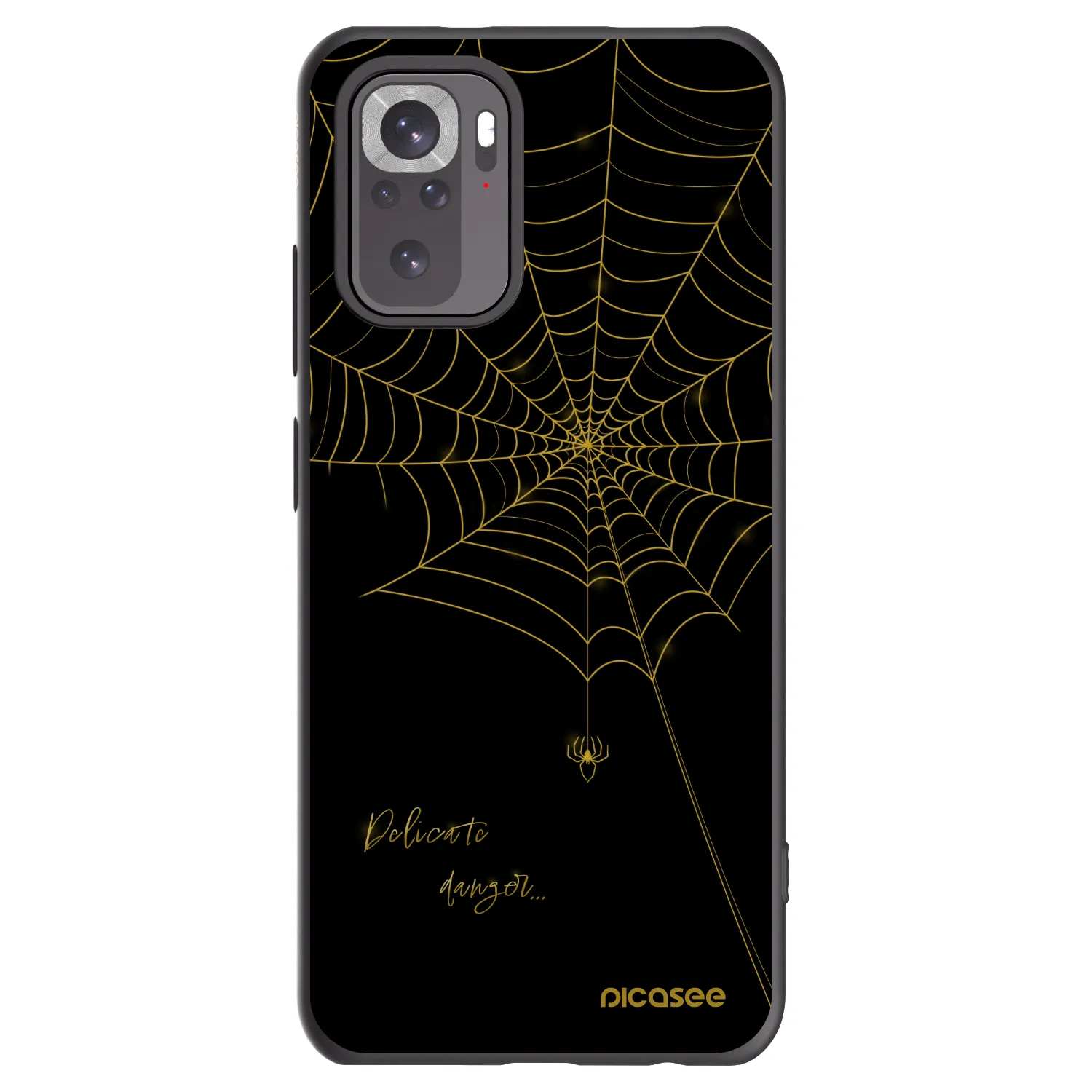 Picasee Μαύρη θήκη σιλικόνης για Xiaomi Redmi Note 10S - Delicate danger
