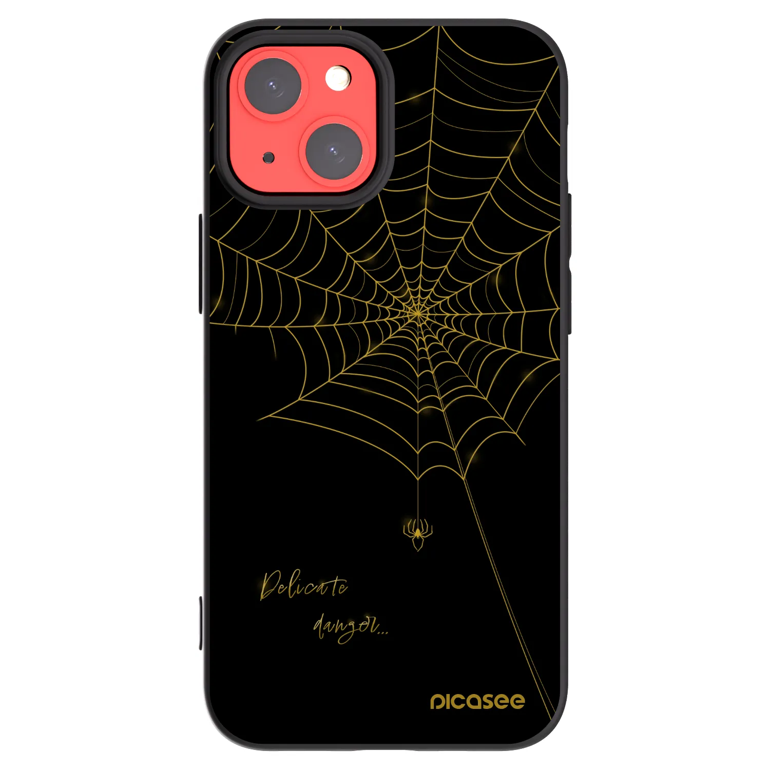 Picasee Μαύρη θήκη σιλικόνης για Apple iPhone 13 mini - Delicate danger