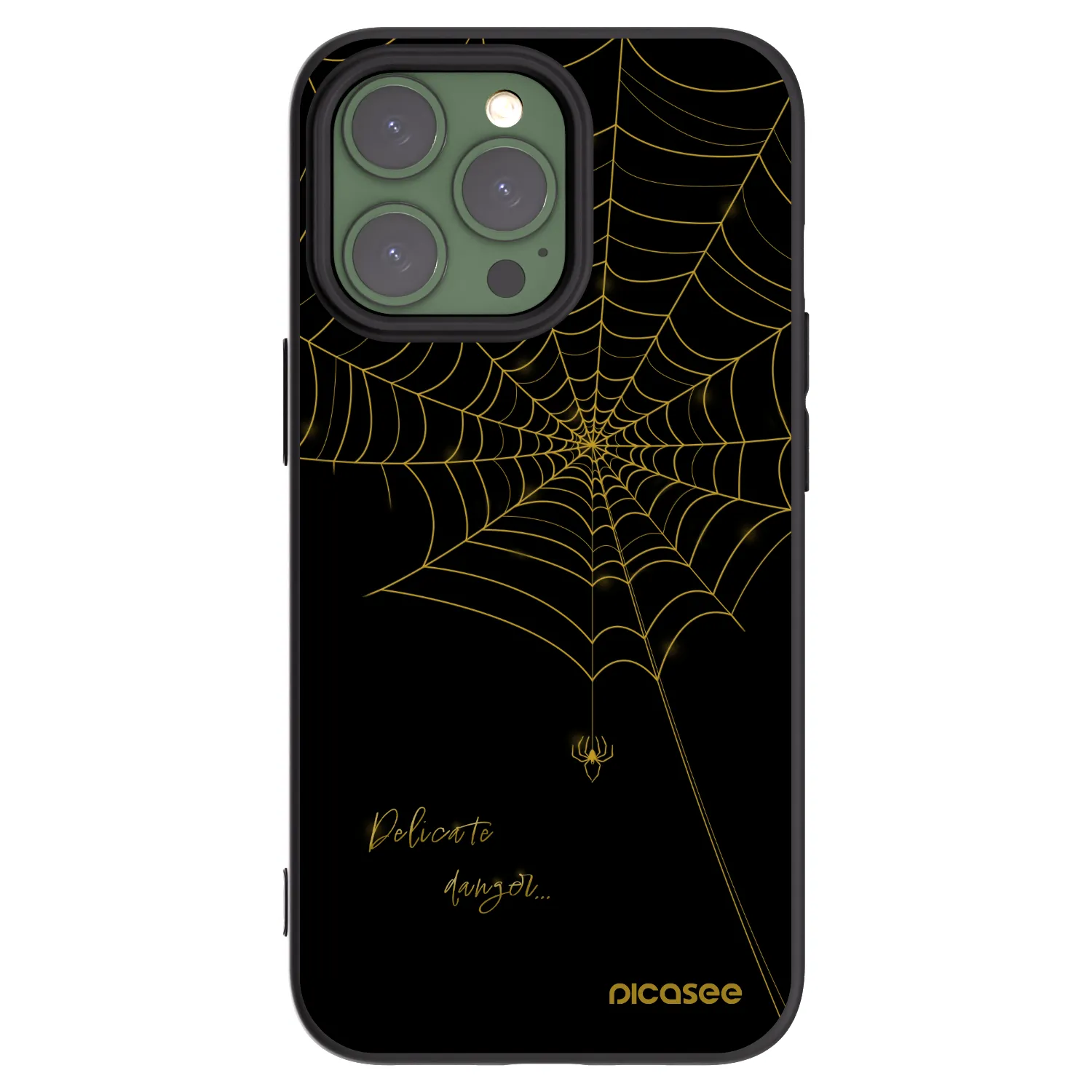 Picasee Μαύρη θήκη σιλικόνης για Apple iPhone 13 Pro - Delicate danger