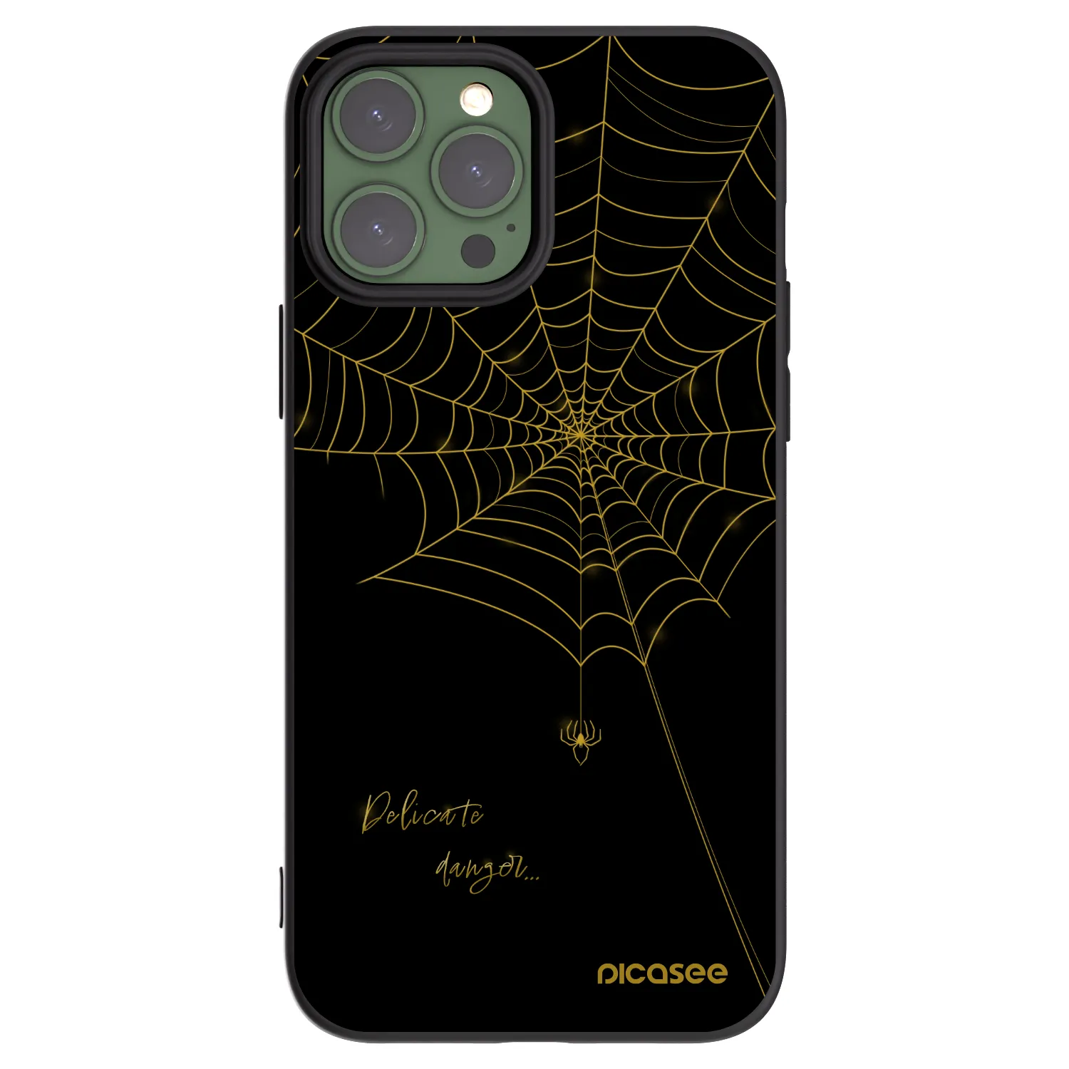 Picasee Μαύρη θήκη σιλικόνης για Apple iPhone 13 Pro Max - Delicate danger