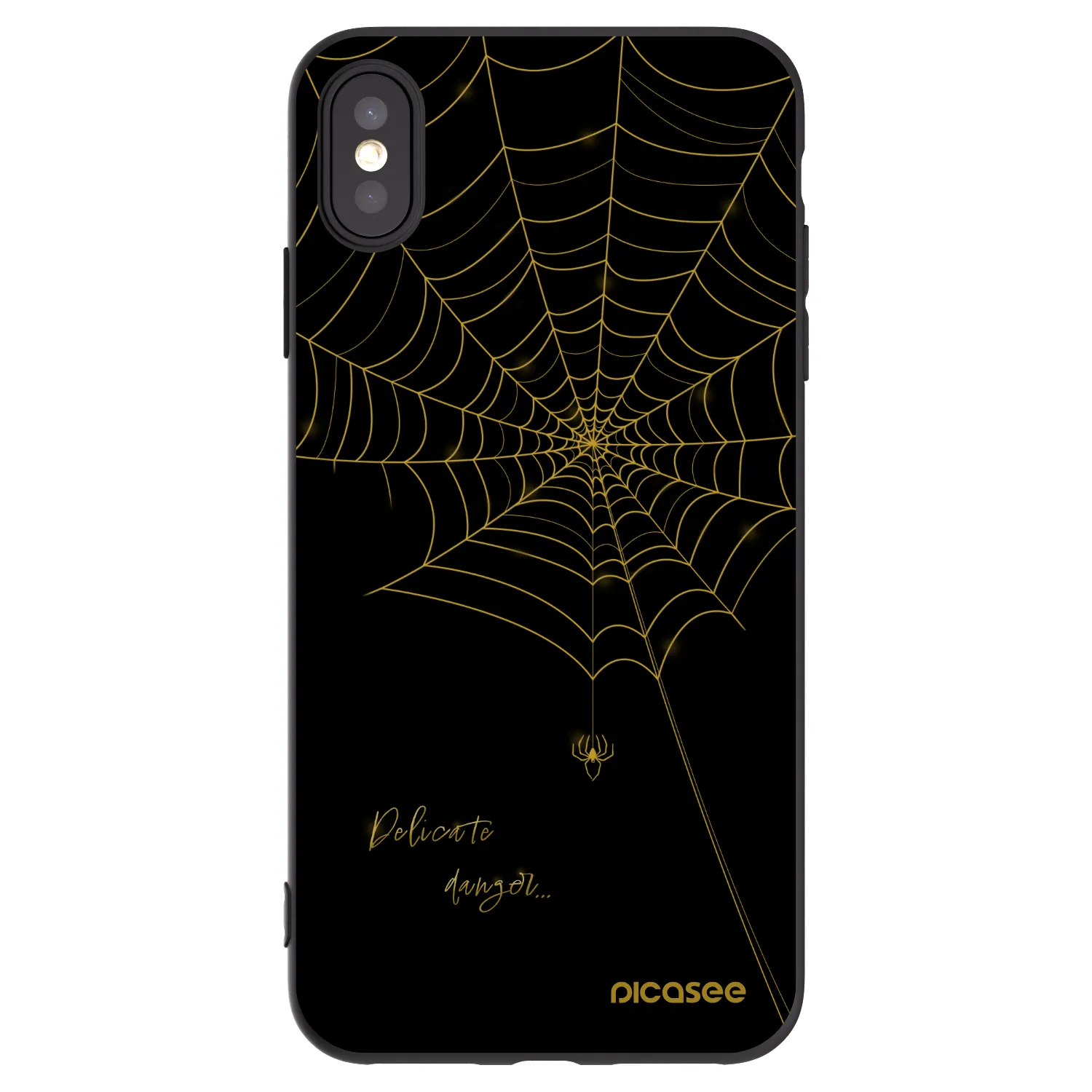 Picasee Μαύρη θήκη σιλικόνης για Apple iPhone XS Max - Delicate danger