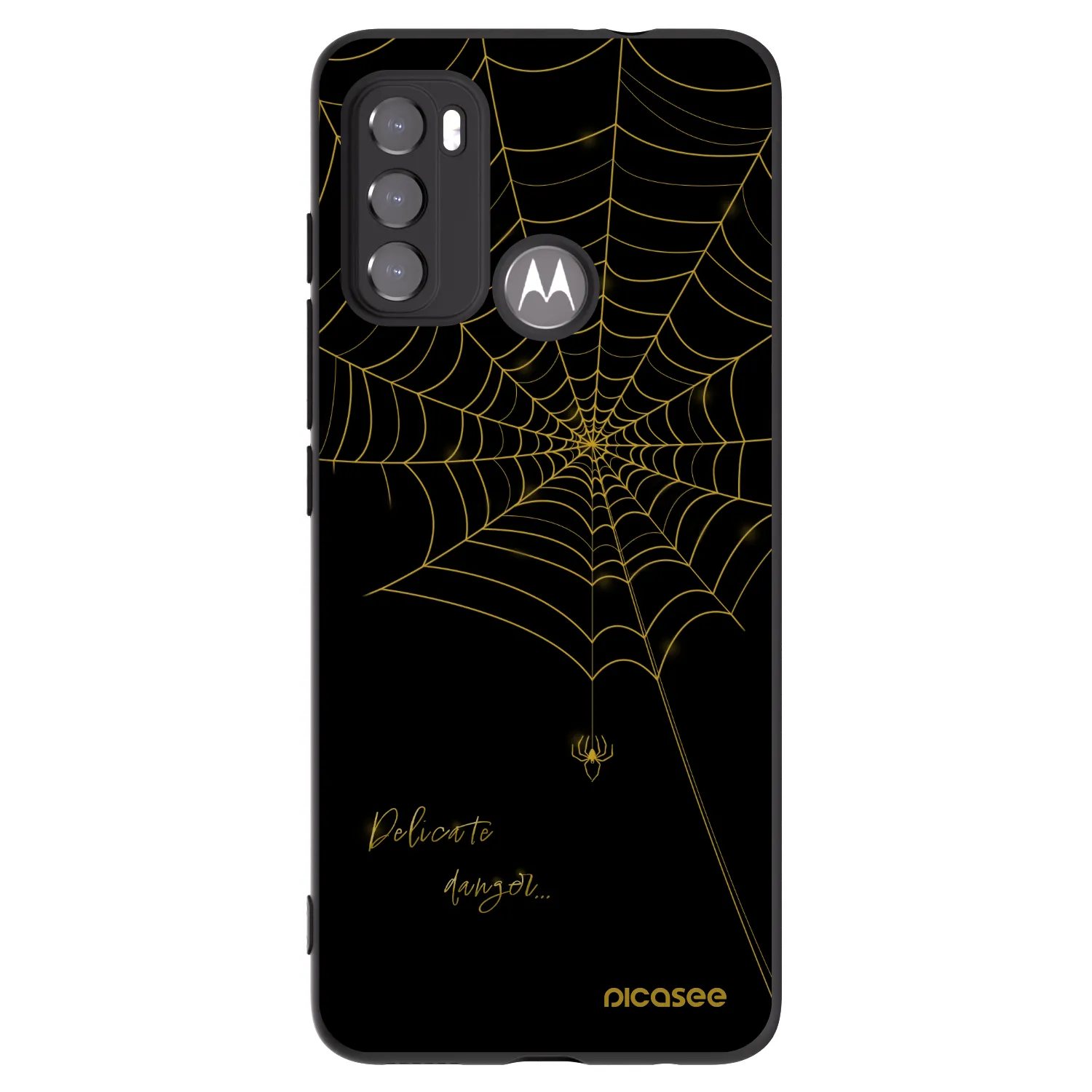 Picasee Μαύρη θήκη σιλικόνης για Motorola Moto G60 - Delicate danger