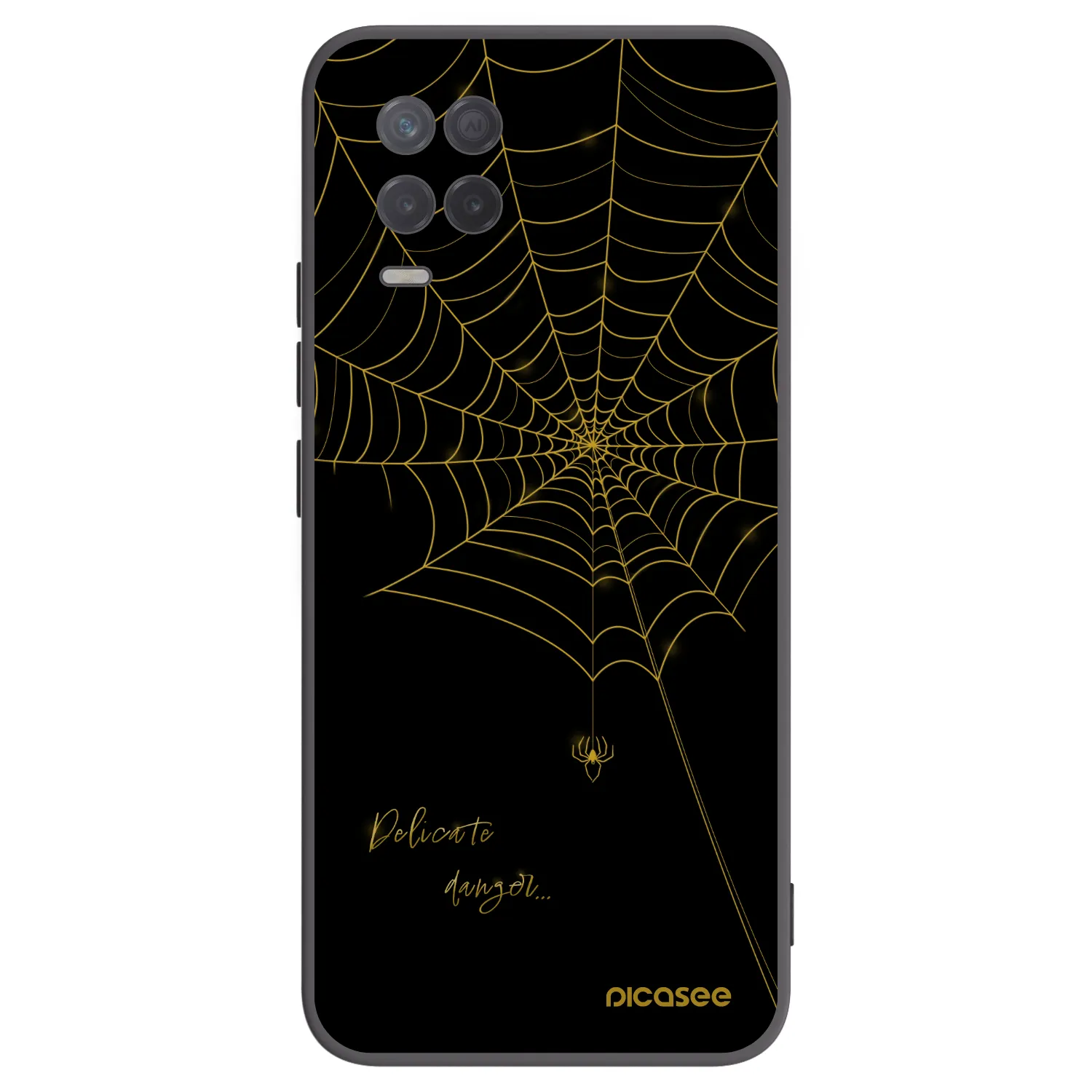 Picasee Μαύρη θήκη σιλικόνης για Realme 8 5G - Delicate danger