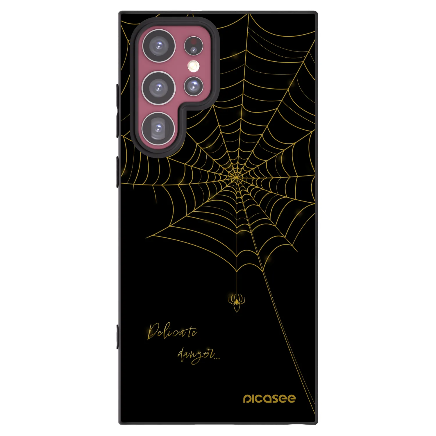 Picasee Μαύρη θήκη σιλικόνης για Samsung Galaxy S22 Ultra 5G - Delicate danger