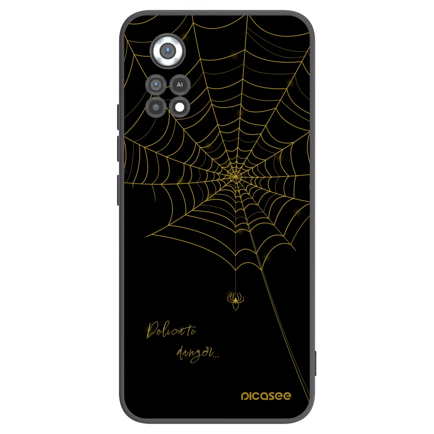Picasee Μαύρη θήκη σιλικόνης για Xiaomi Poco X4 Pro 5G - Delicate danger