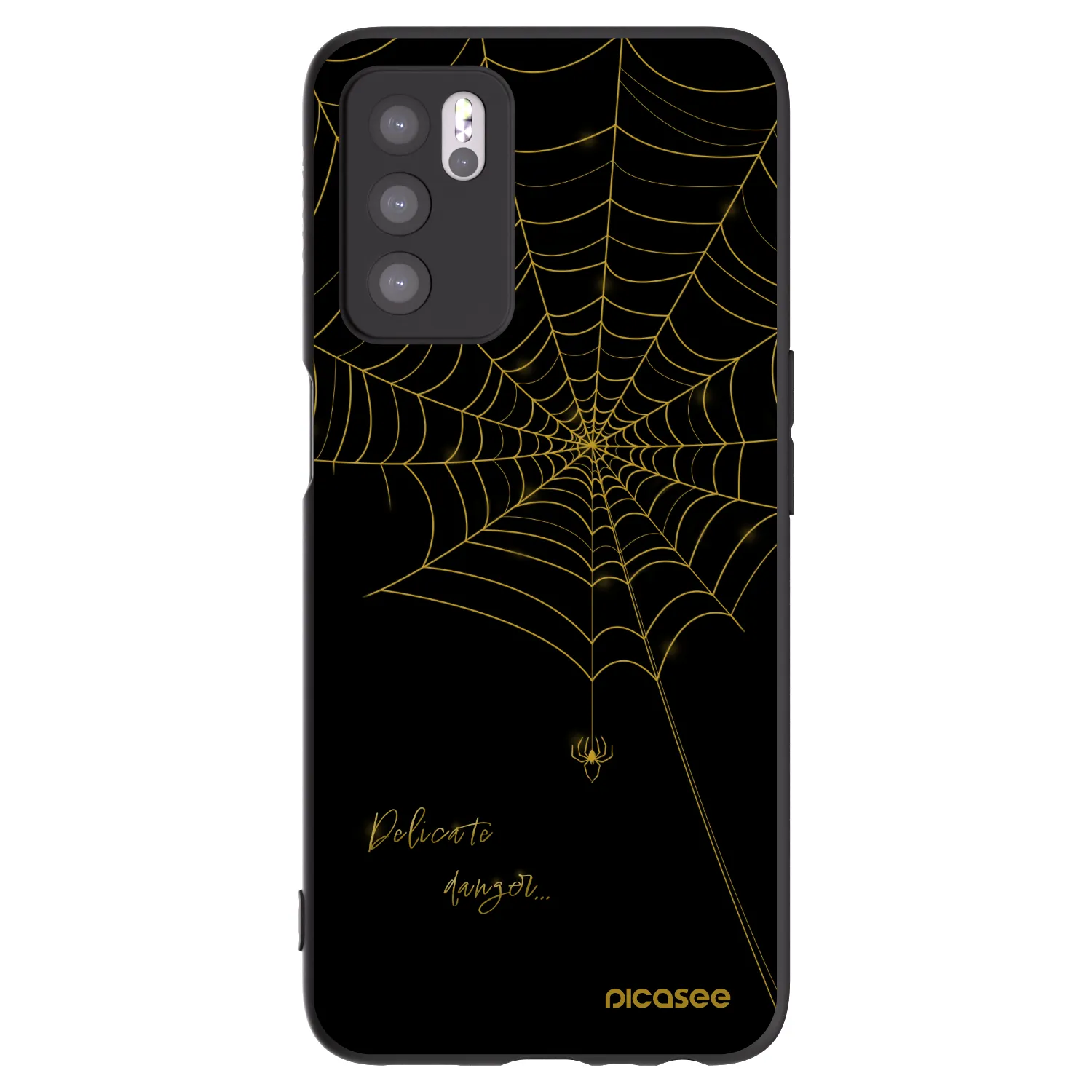 Picasee Μαύρη θήκη σιλικόνης για OPPO A16 - Delicate danger