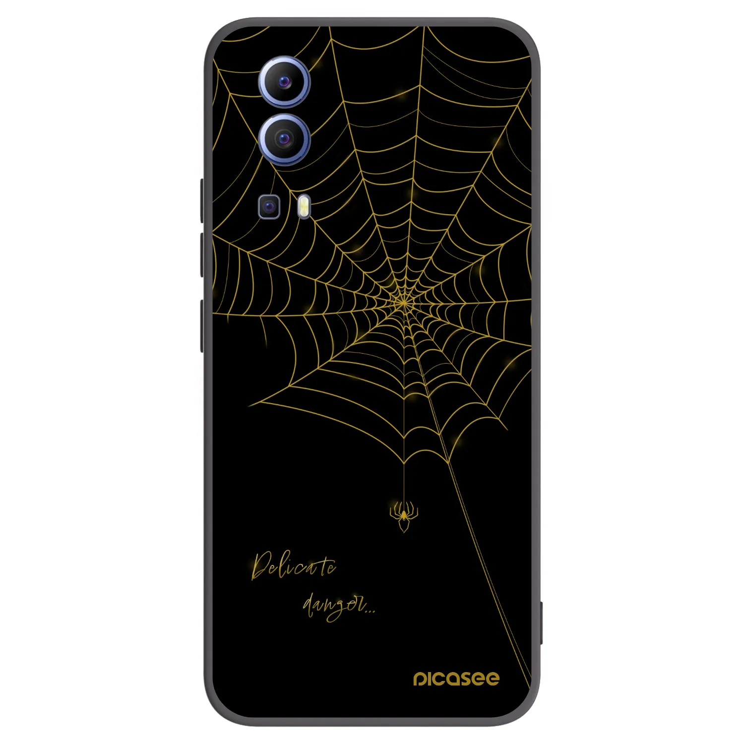 Picasee Μαύρη θήκη σιλικόνης για Vivo Y52 5G - Delicate danger