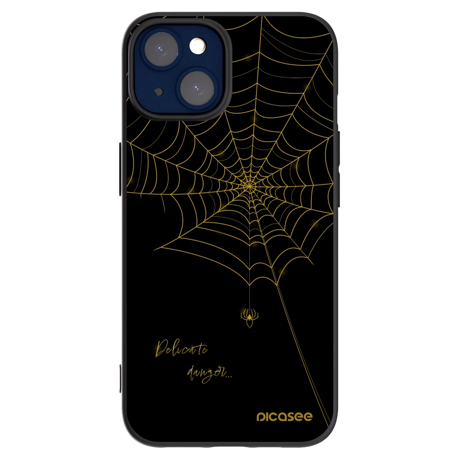 Picasee Μαύρη θήκη σιλικόνης για Apple iPhone 14 - Delicate danger