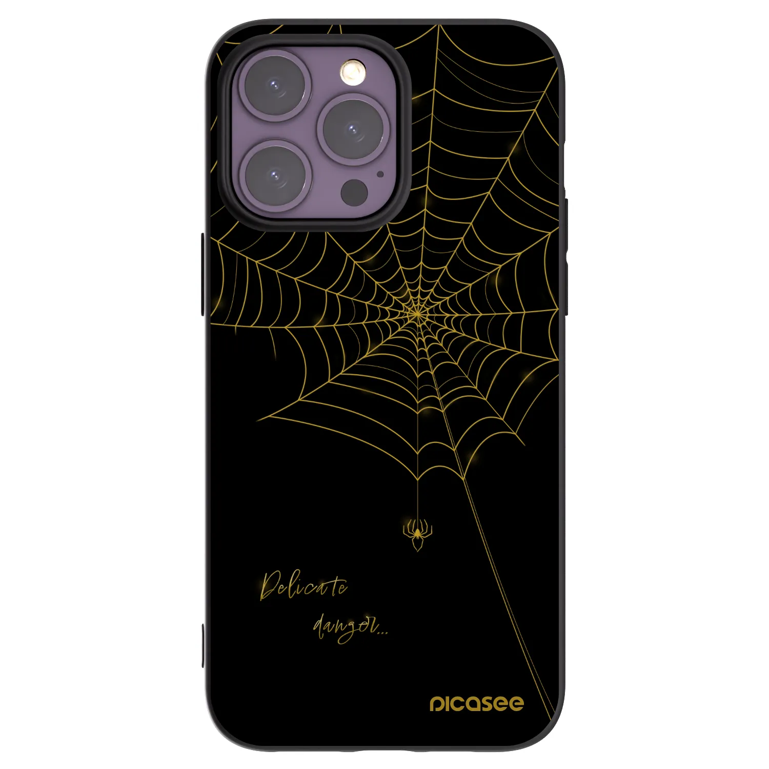 Picasee Μαύρη θήκη σιλικόνης για Apple iPhone 14 Pro Max - Delicate danger