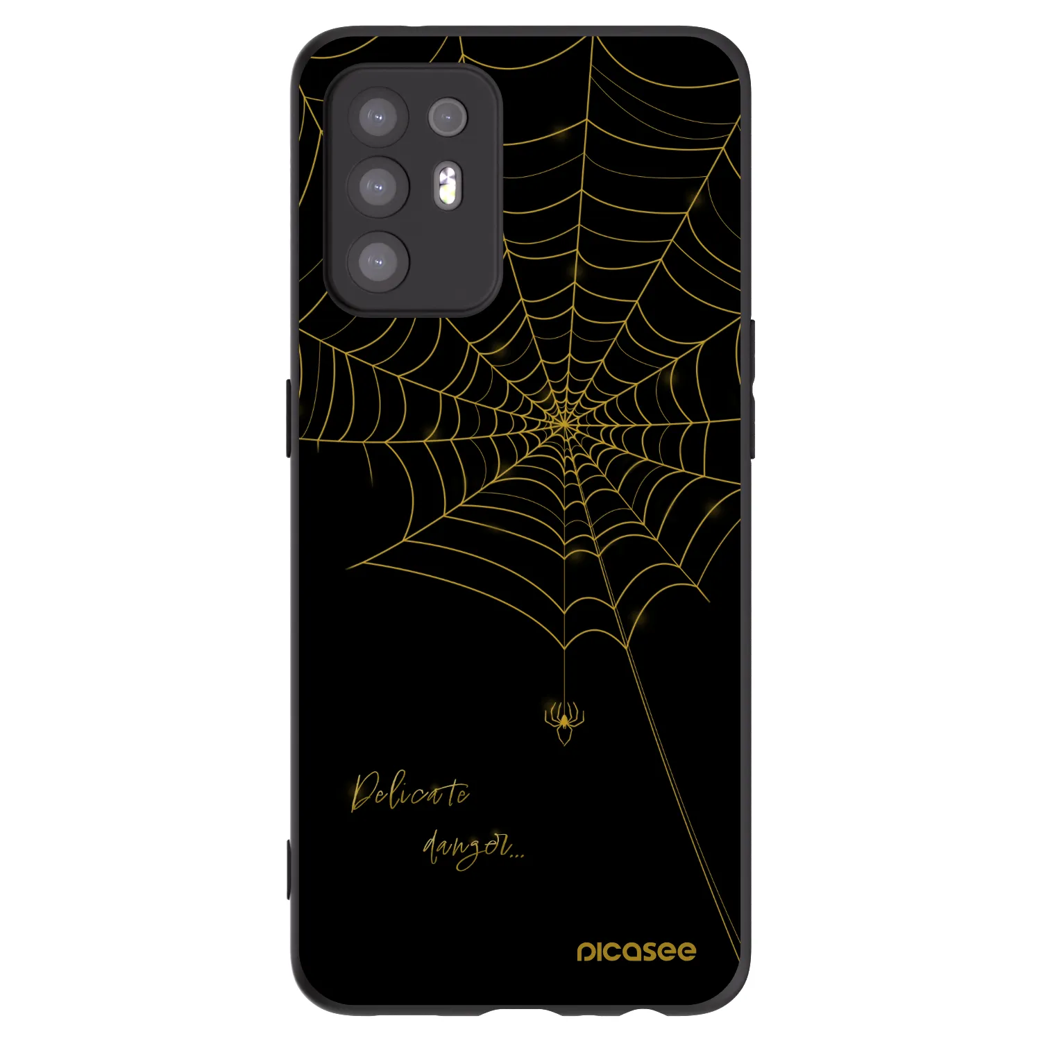 Picasee Μαύρη θήκη σιλικόνης για OPPO A94 5G - Delicate danger