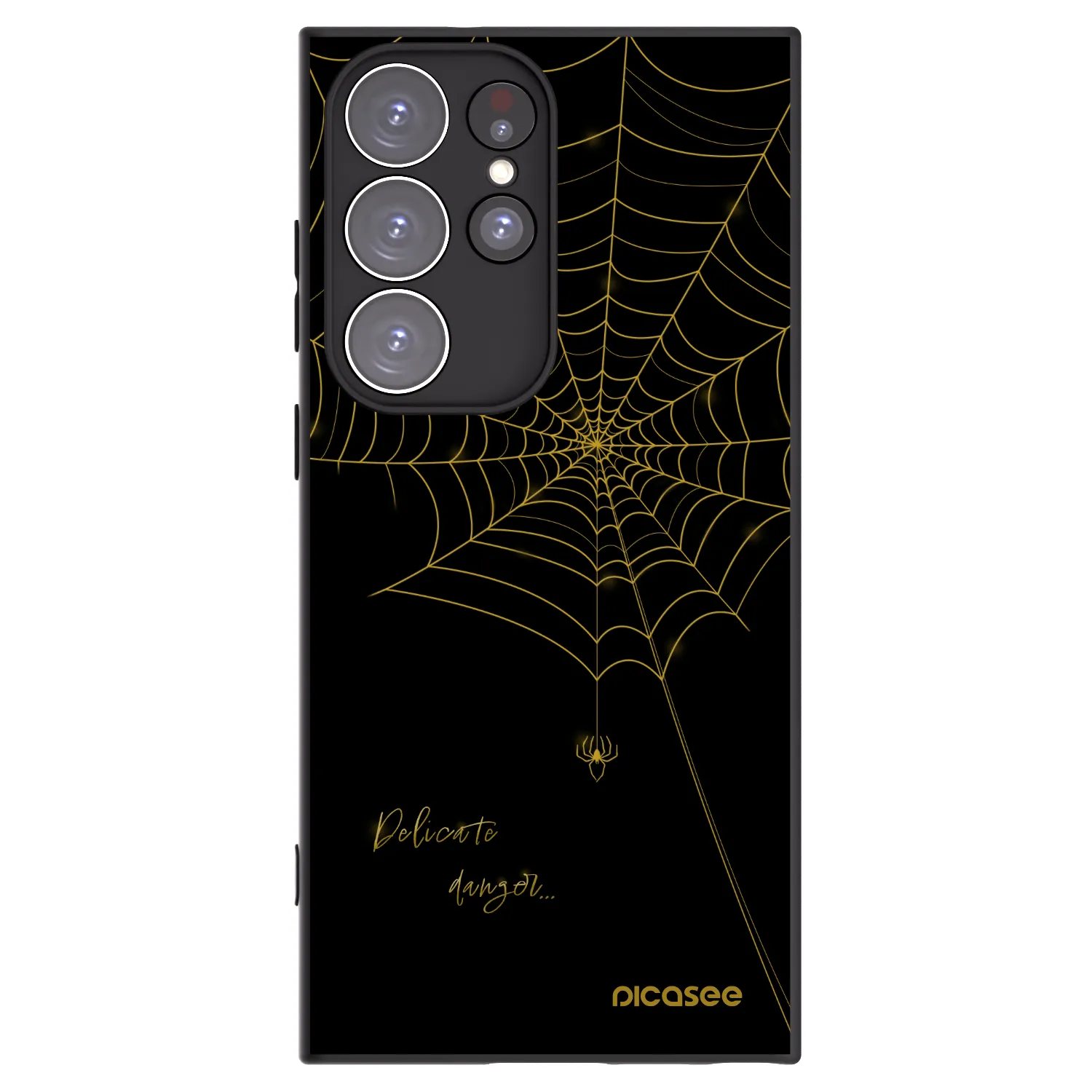 Picasee Μαύρη θήκη σιλικόνης για Samsung Galaxy S23 Ultra 5G - Delicate danger