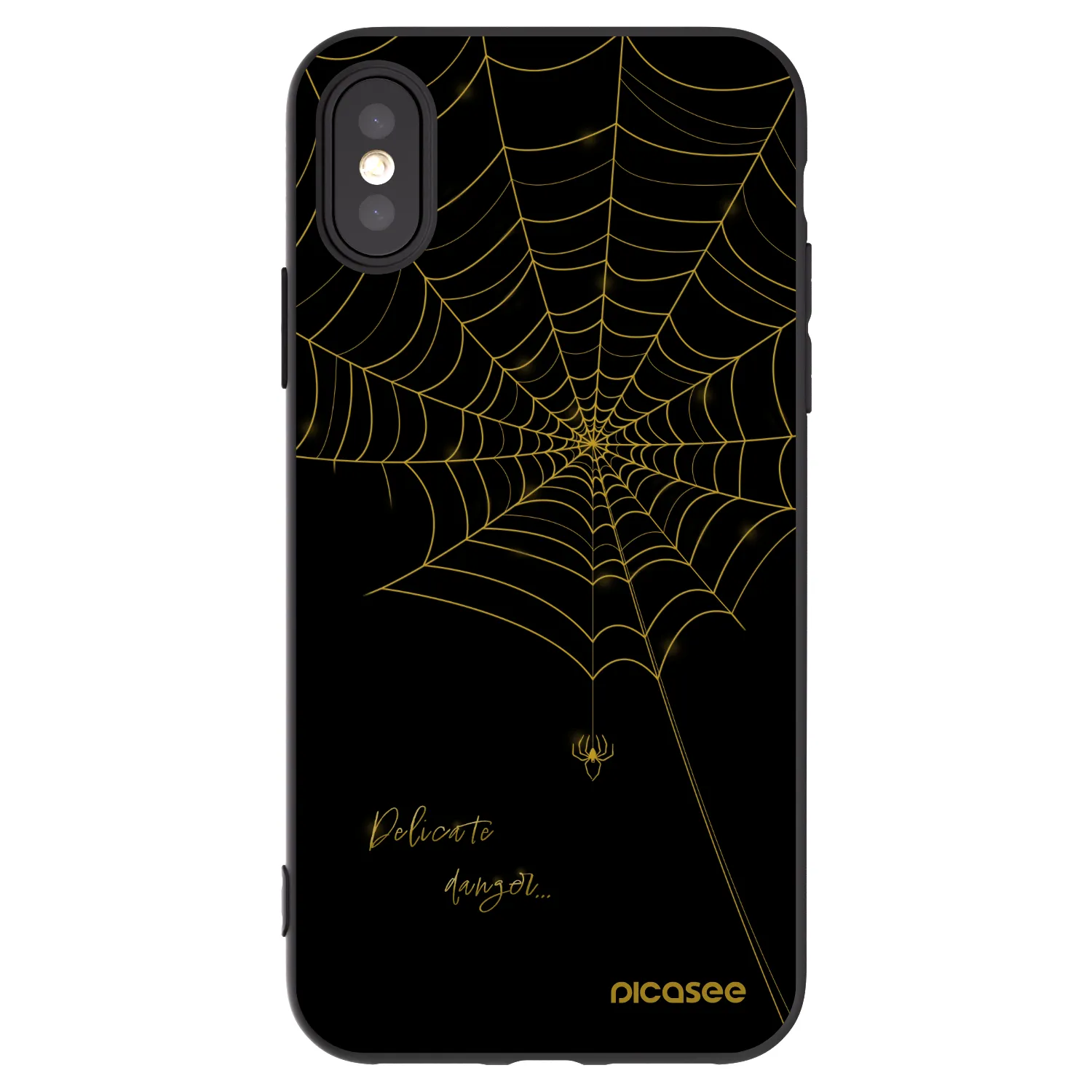 Picasee Μαύρη θήκη σιλικόνης για Apple iPhone X/XS - Delicate danger