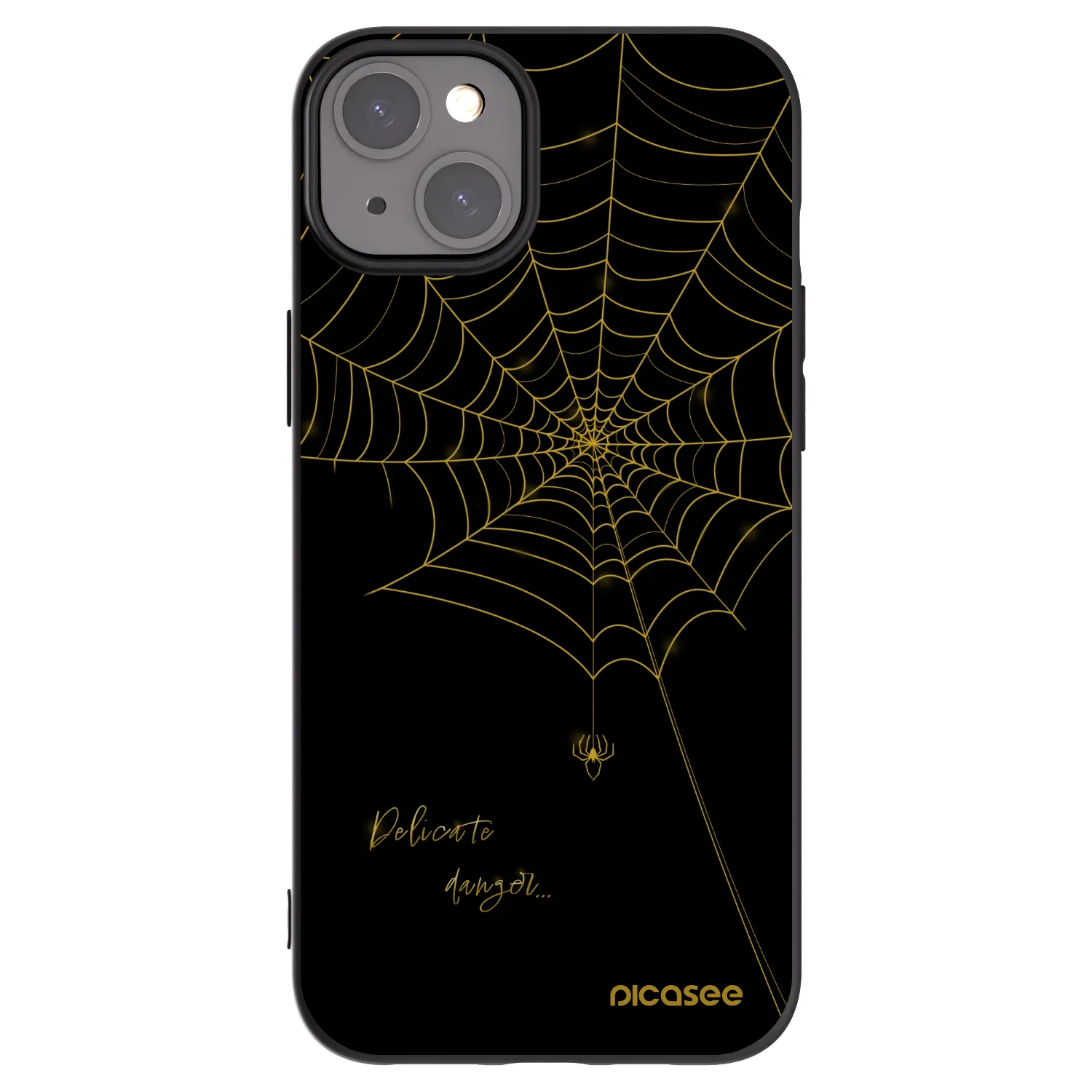 Picasee Μαύρη θήκη σιλικόνης για Apple iPhone 15 Plus - Delicate danger