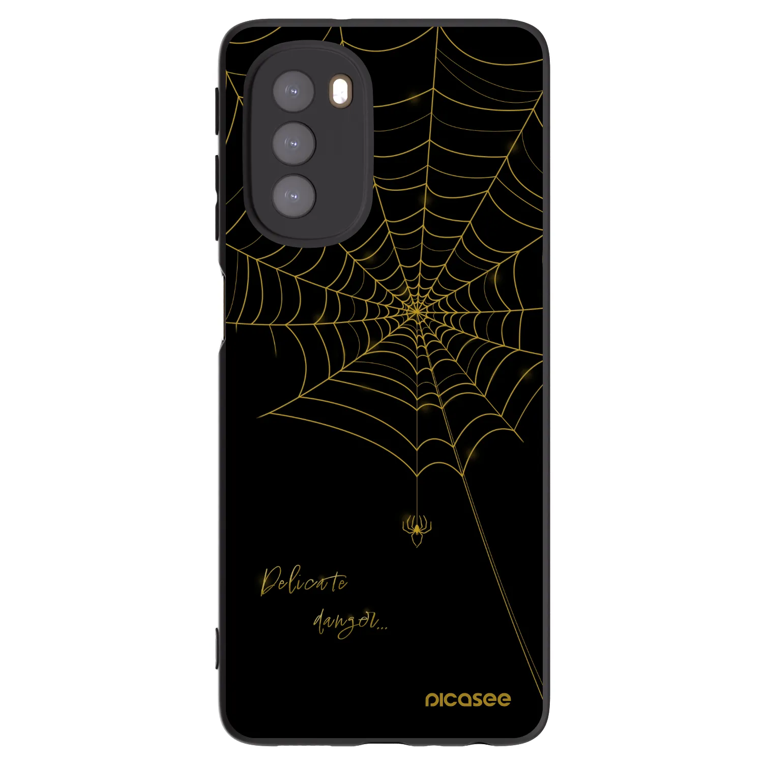 Picasee Μαύρη θήκη σιλικόνης για Motorola Moto G51 - Delicate danger