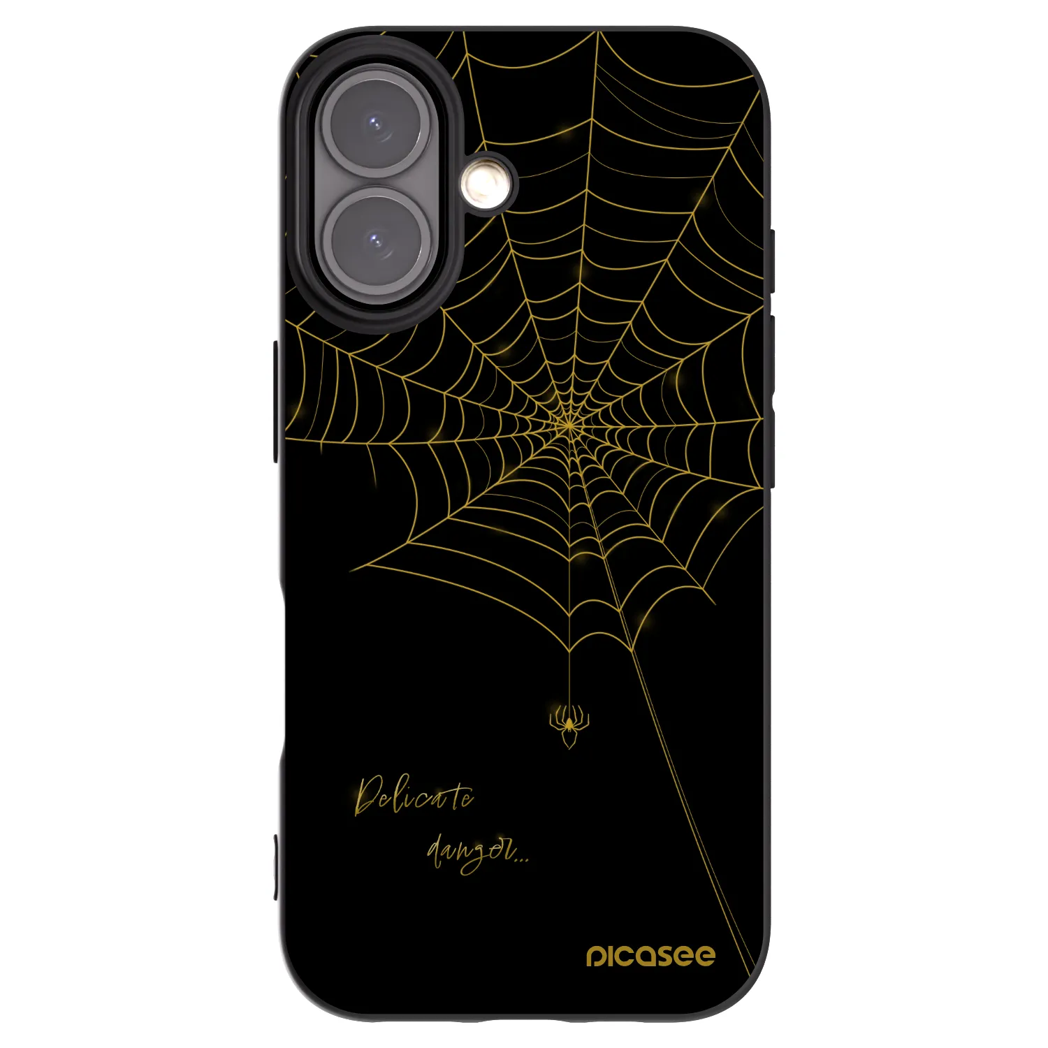 Picasee Μαύρη θήκη σιλικόνης για Apple iPhone 16 - Delicate danger