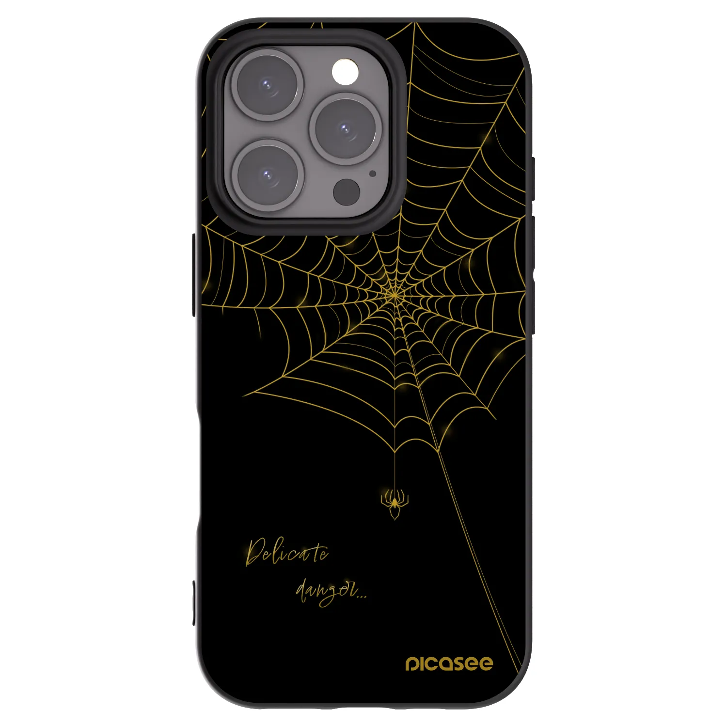 Picasee Μαύρη θήκη σιλικόνης για Apple iPhone 16 Pro - Delicate danger