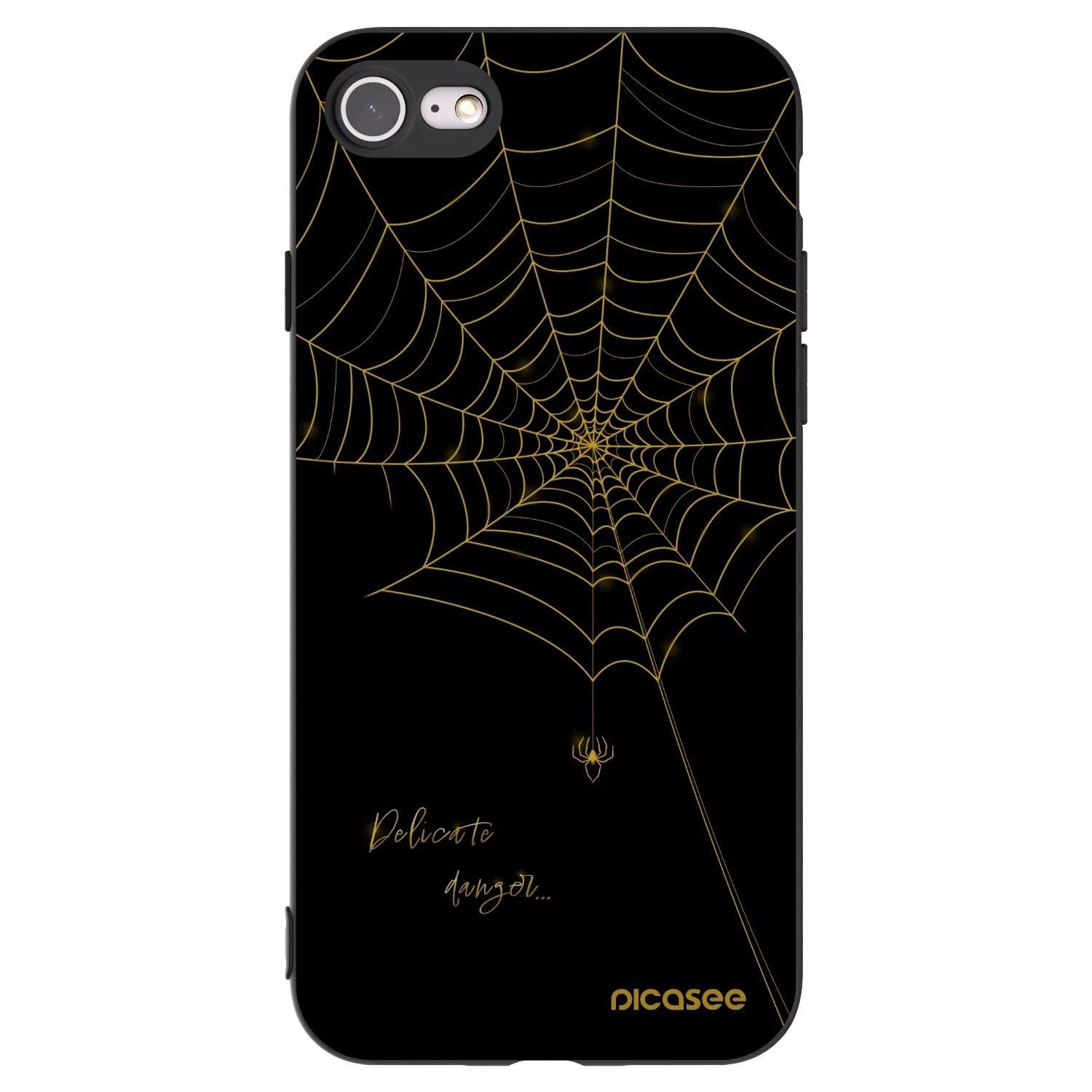 Picasee Μαύρη θήκη σιλικόνης για Apple iPhone 8 - Delicate danger