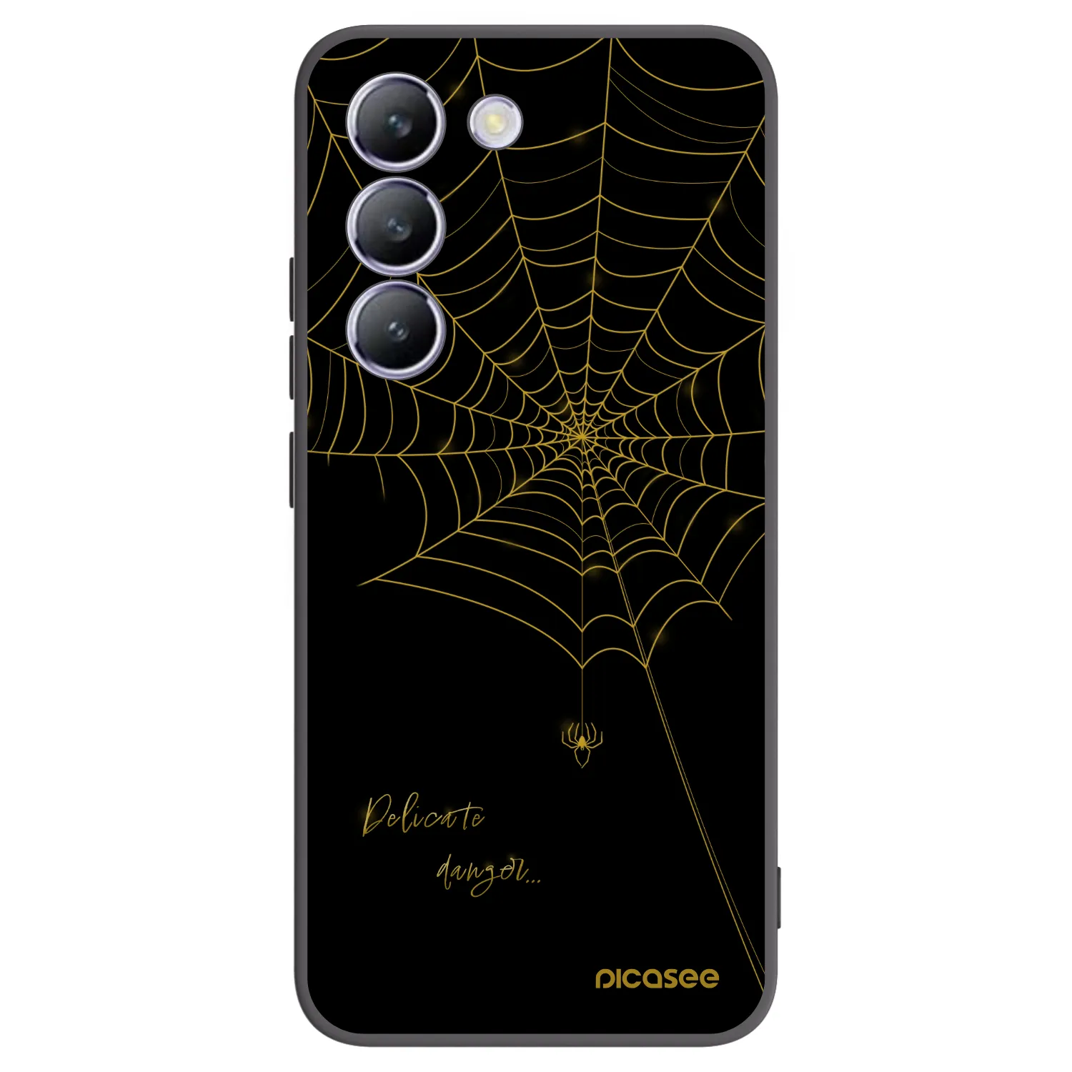 Picasee Μαύρη θήκη σιλικόνης για Vivo V40 SE 5G - Delicate danger