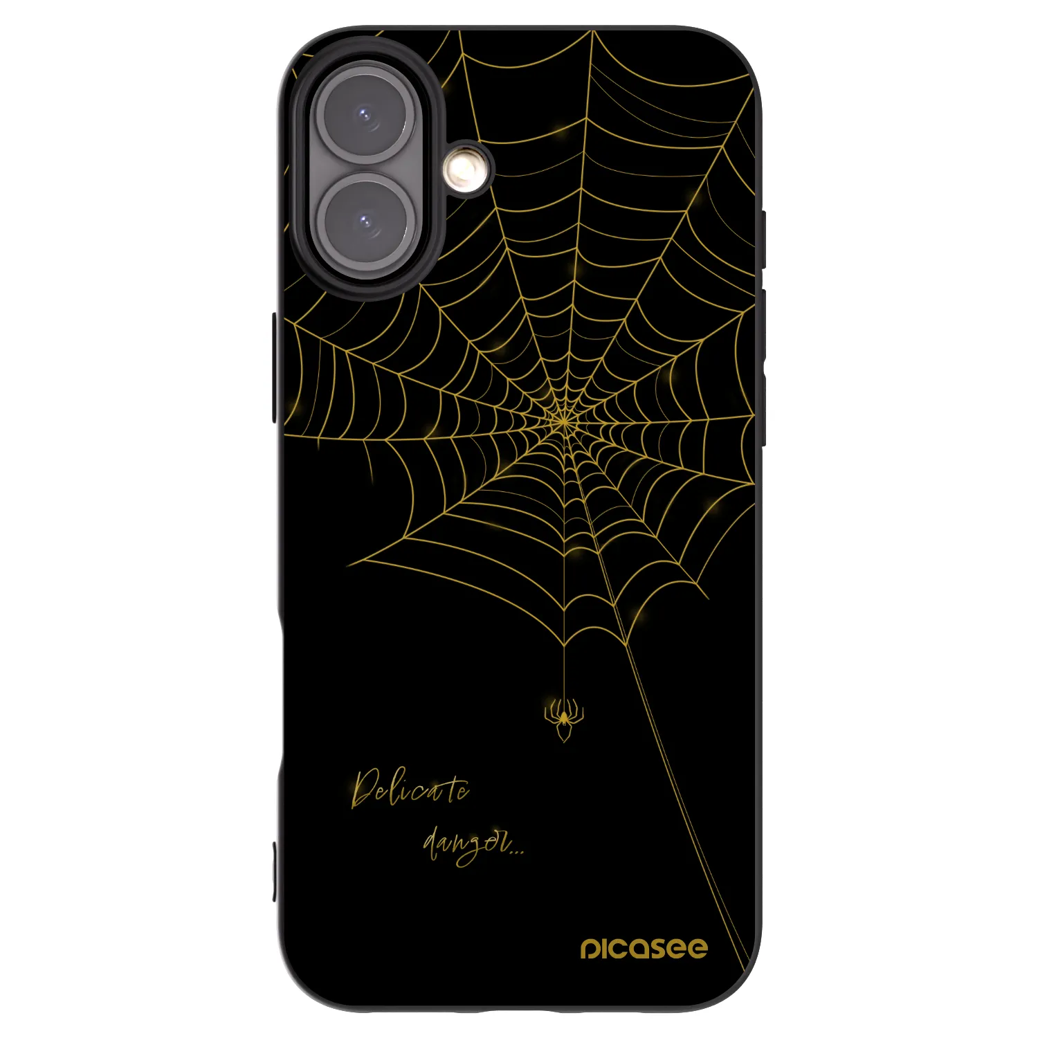 Picasee Μαύρη θήκη σιλικόνης για Apple iPhone 16 Plus - Delicate danger