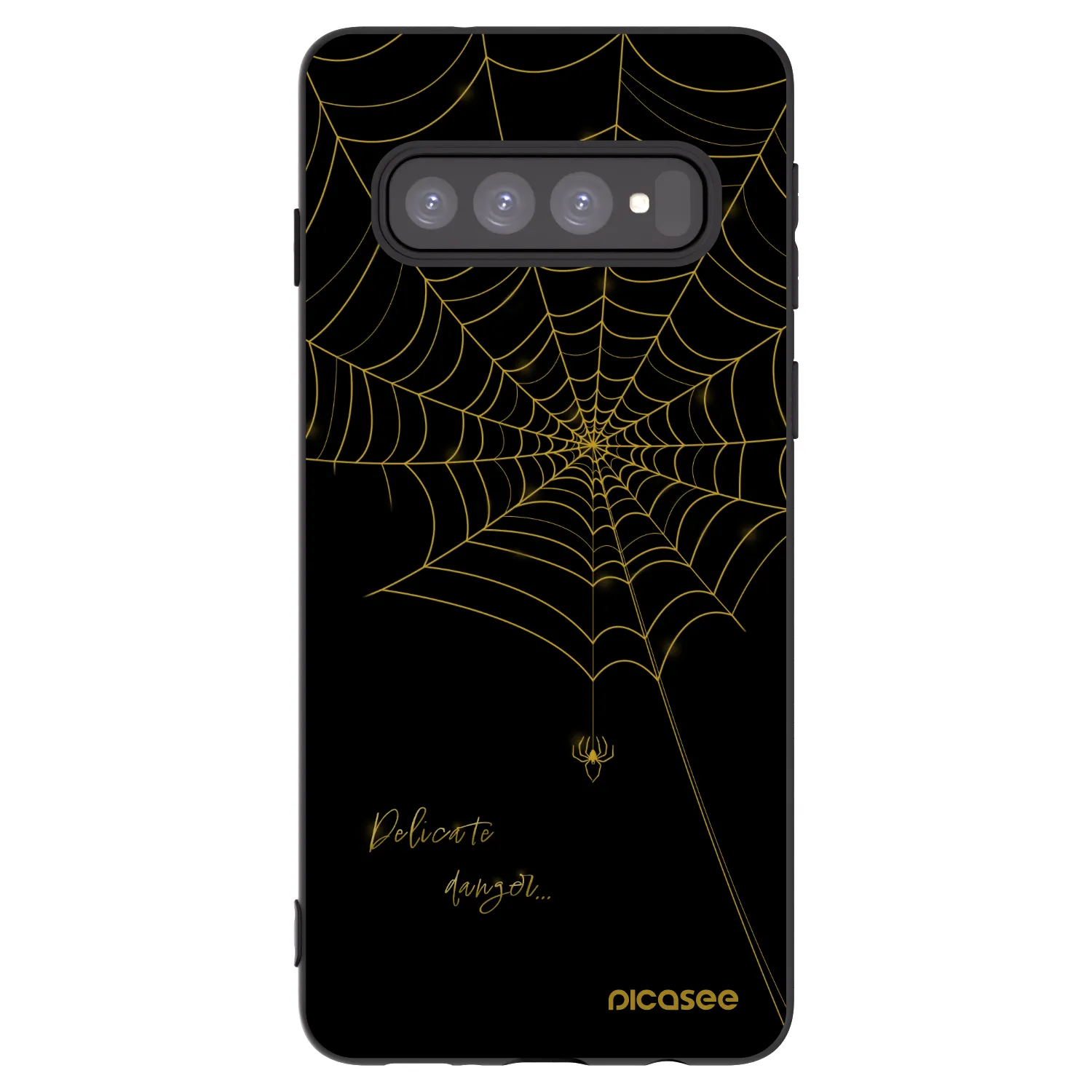 Picasee Μαύρη θήκη σιλικόνης για Samsung Galaxy S10 G973 - Delicate danger