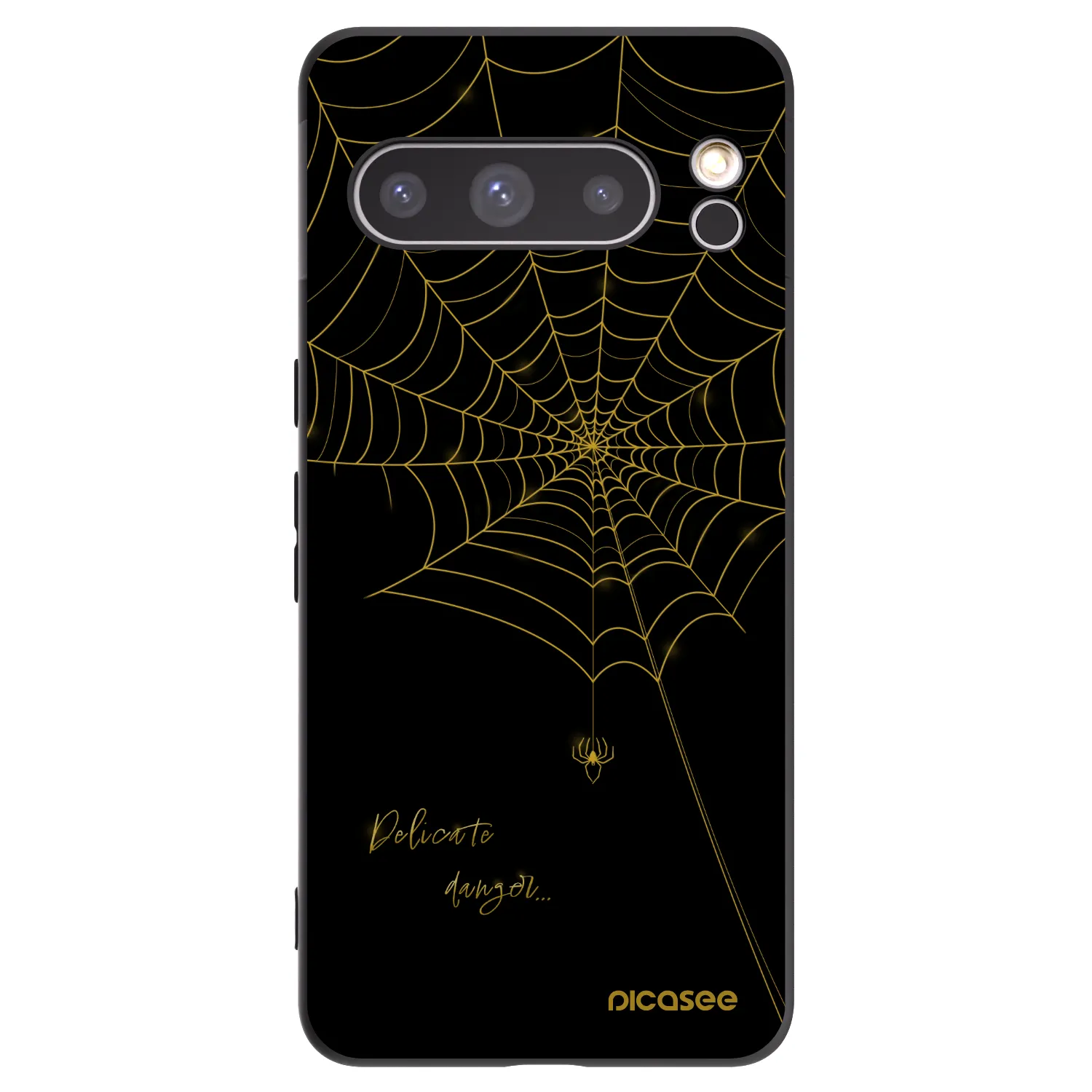 Picasee Μαύρη θήκη σιλικόνης για Google Pixel 8 Pro - Delicate danger