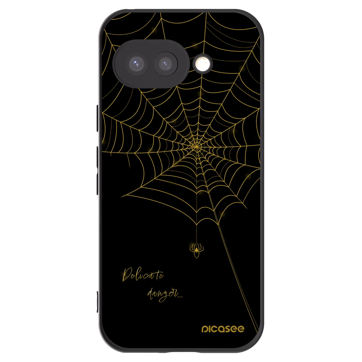 Picasee Μαύρη θήκη σιλικόνης για Google Pixel 9a - Delicate danger