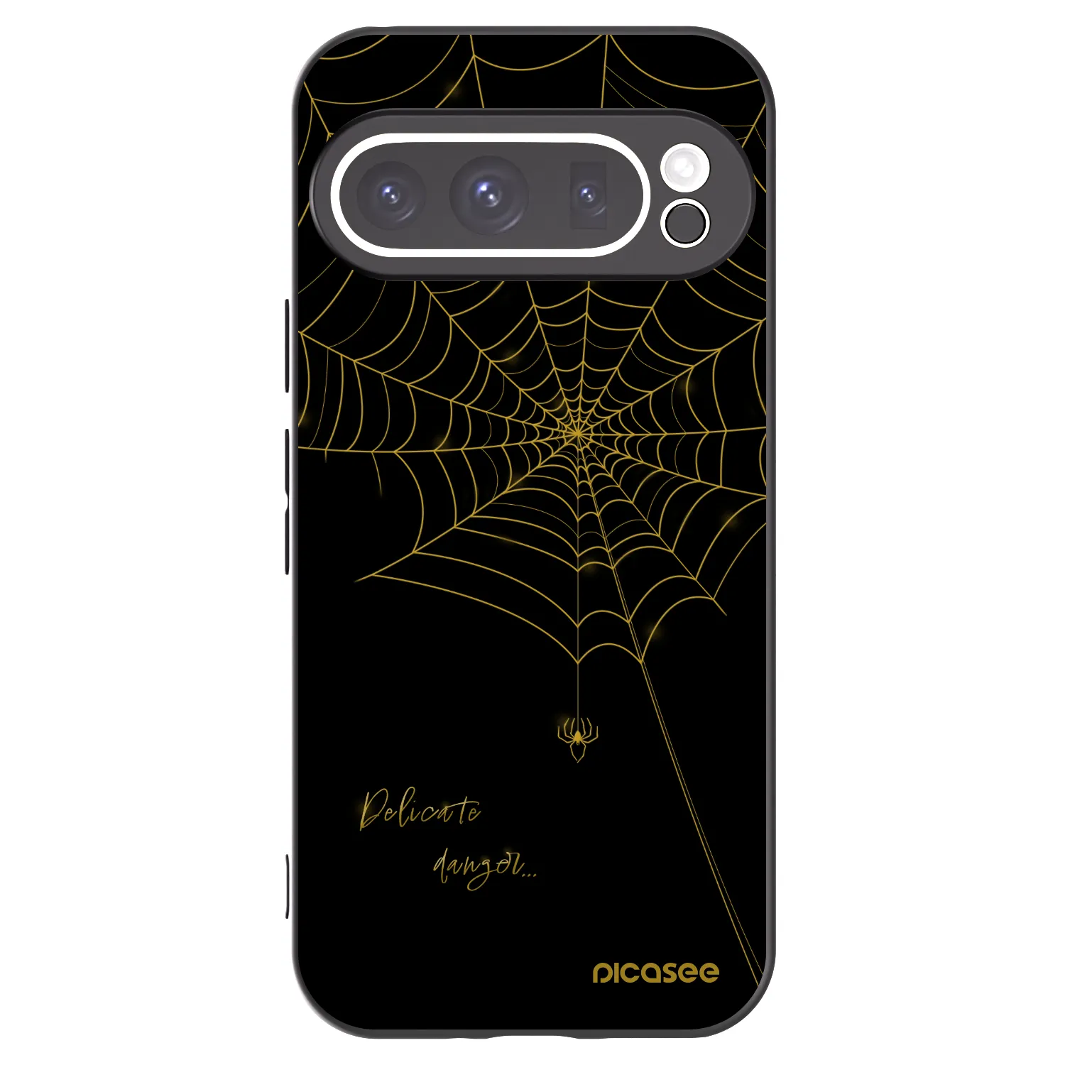 Picasee Μαύρη θήκη σιλικόνης για Google Pixel 9 Pro XL - Delicate danger
