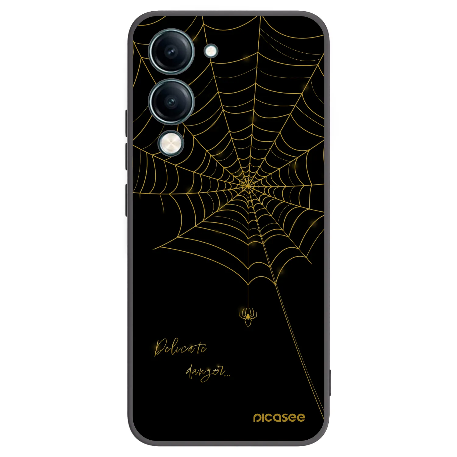 Picasee Μαύρη θήκη σιλικόνης για Vivo Y29s 5G - Delicate danger