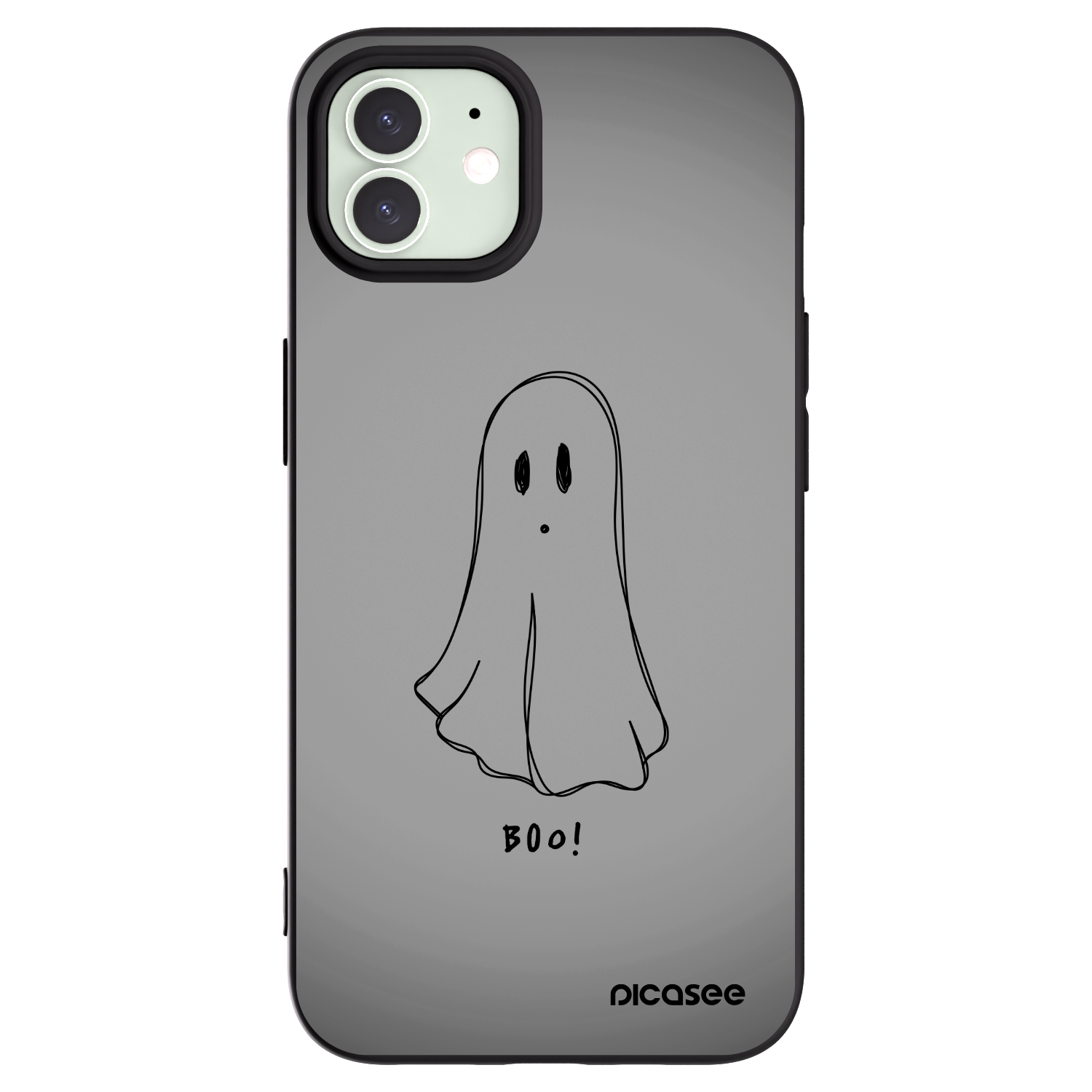 Picasee Μαύρη θήκη σιλικόνης για Apple iPhone 12 - Ghost