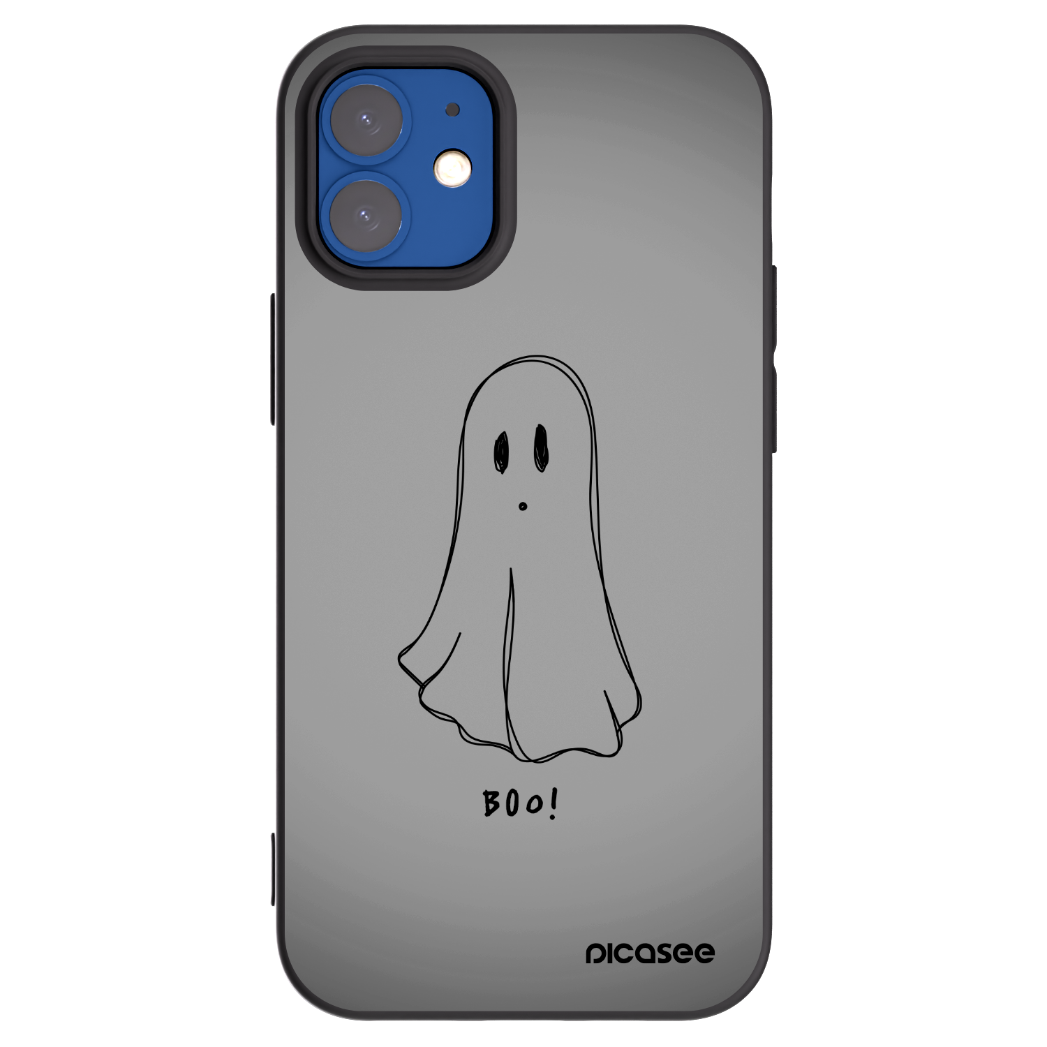 Picasee Μαύρη θήκη σιλικόνης για Apple iPhone 12 mini - Ghost