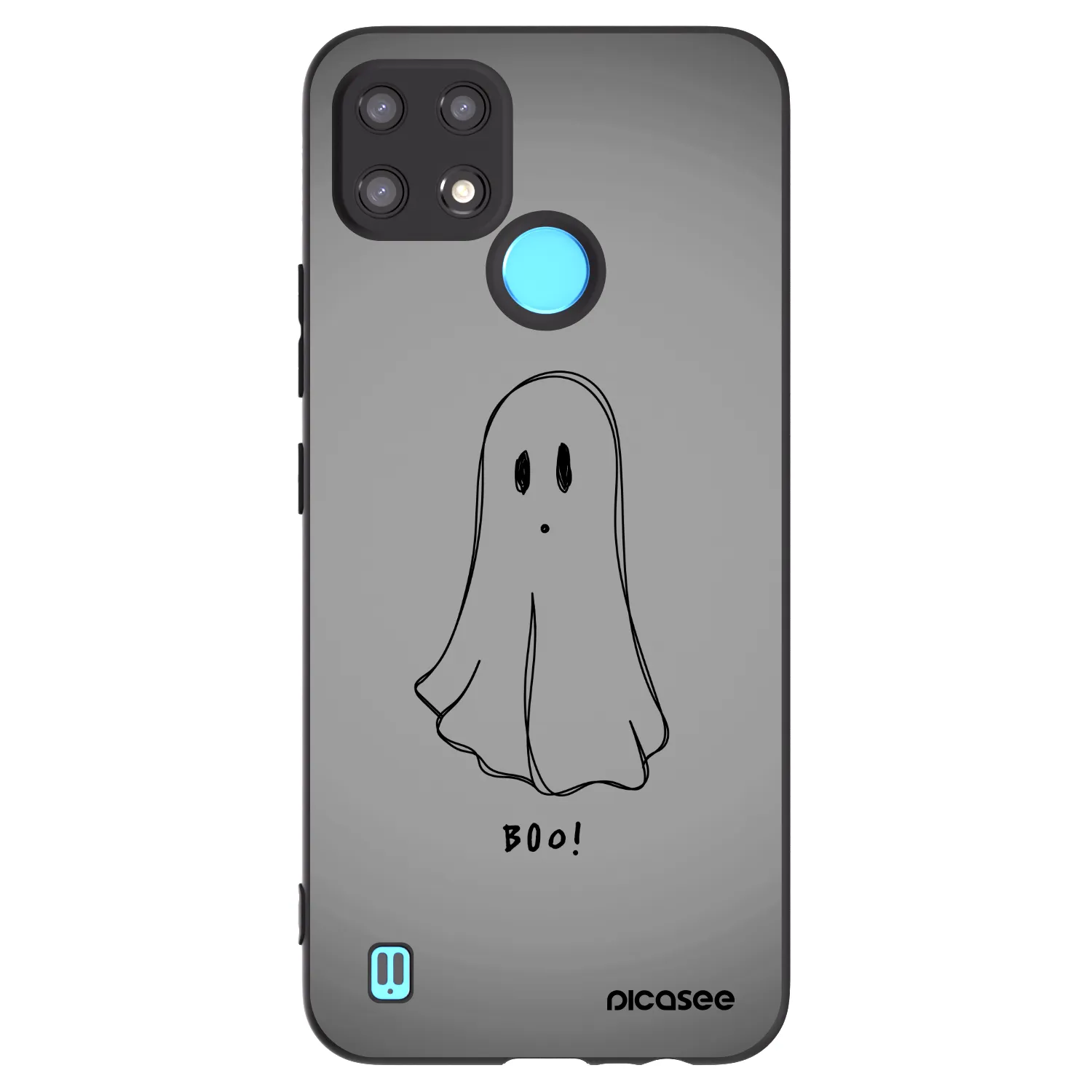 Picasee Μαύρη θήκη σιλικόνης για Realme C21 - Ghost