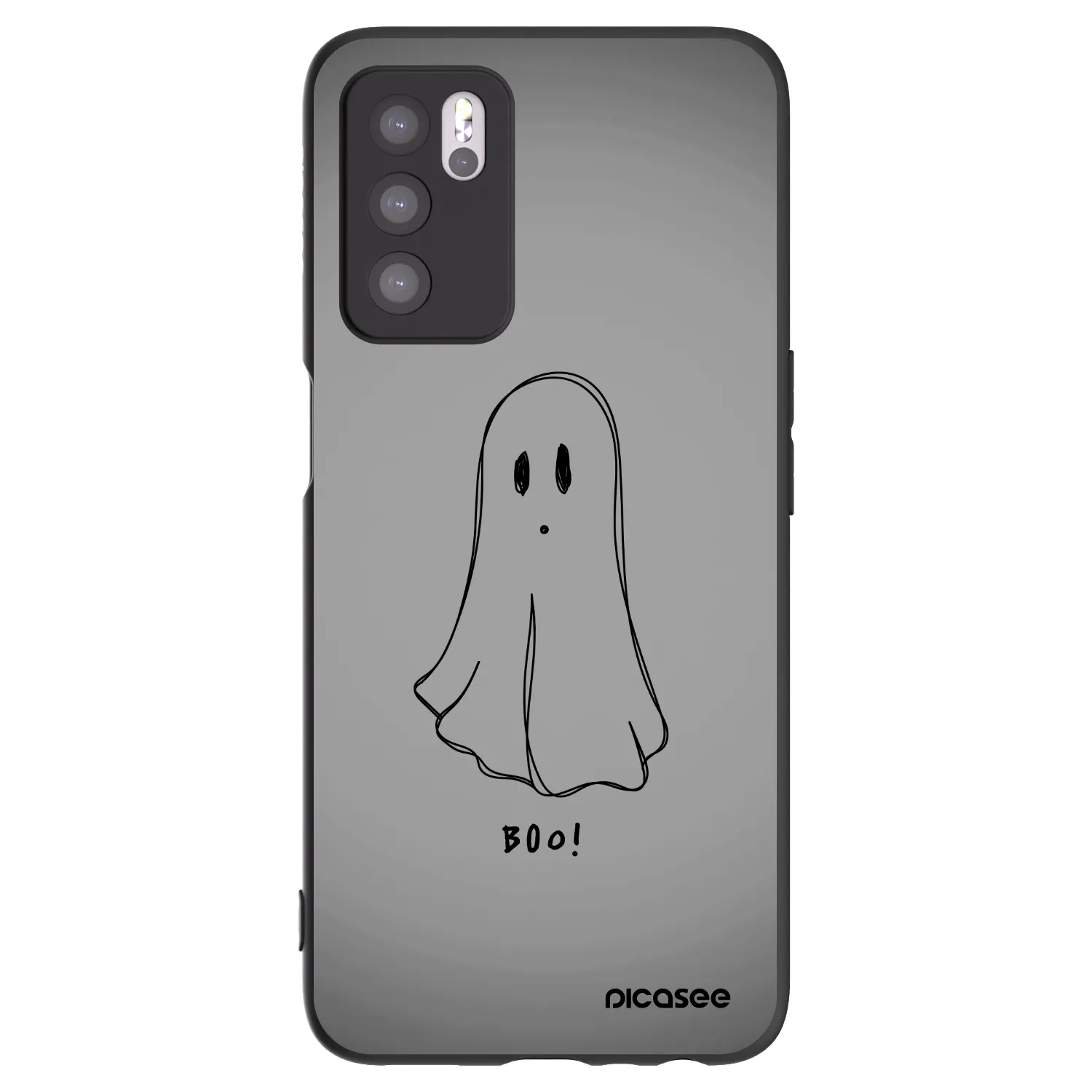 Picasee Μαύρη θήκη σιλικόνης για OPPO A16s - Ghost