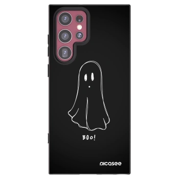 Picasee Μαύρη θήκη σιλικόνης για Samsung Galaxy S22 Ultra 5G - Ghost 2
