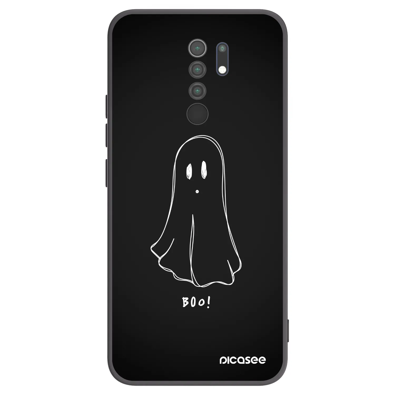 Picasee Μαύρη θήκη σιλικόνης για Xiaomi Redmi 9 - Ghost 2