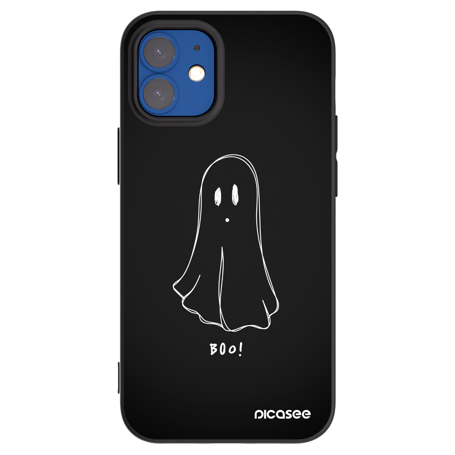 Picasee Μαύρη θήκη σιλικόνης για Apple iPhone 12 mini - Ghost 2