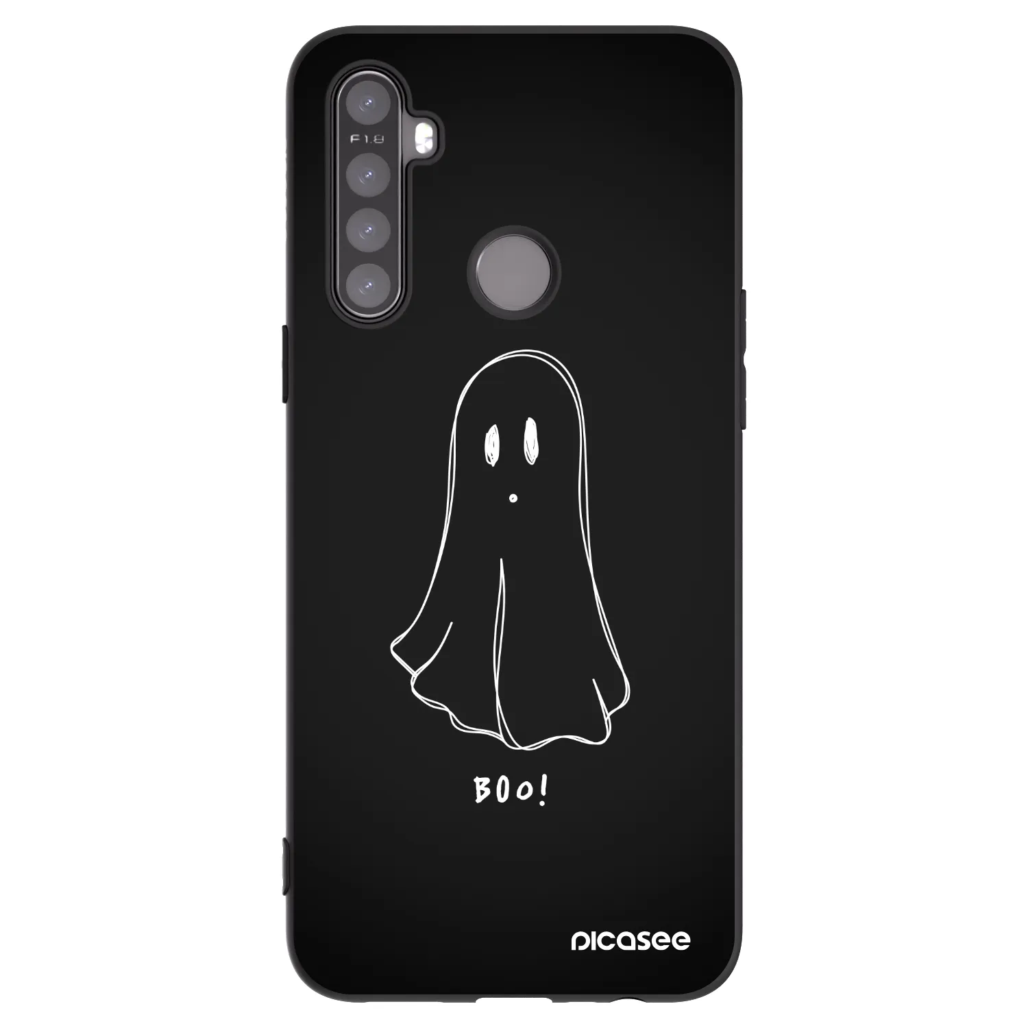 Picasee Μαύρη θήκη σιλικόνης για Realme 5 - Ghost 2