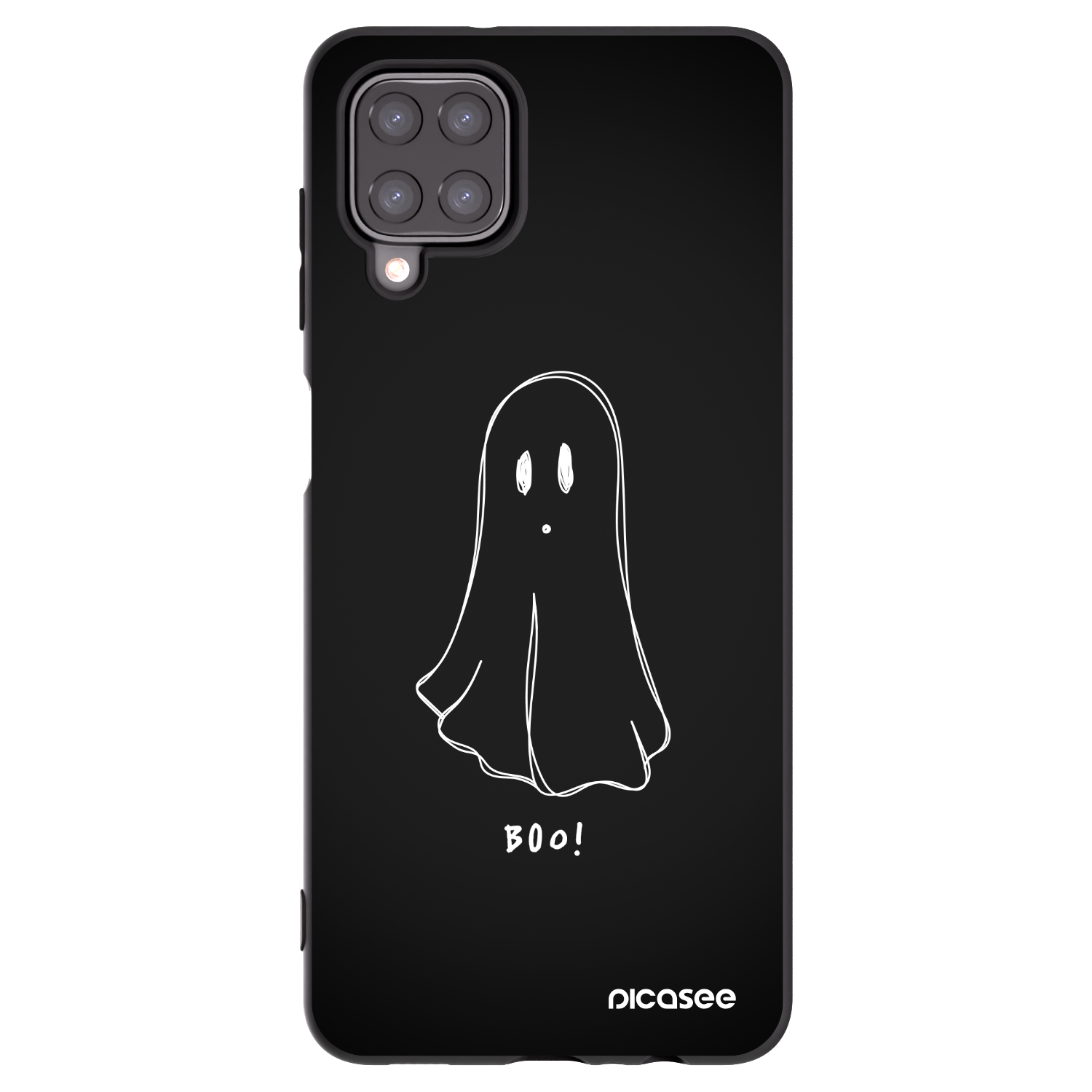 Picasee Μαύρη θήκη σιλικόνης για Samsung Galaxy A12 A125F - Ghost 2